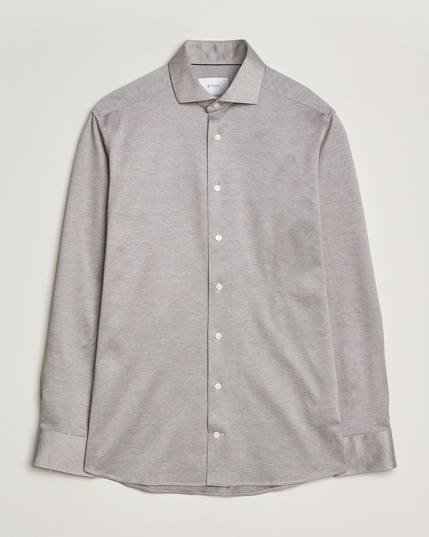 Herren | Hemden | Eton | Filo di Scozia Knitted Shirt Brown