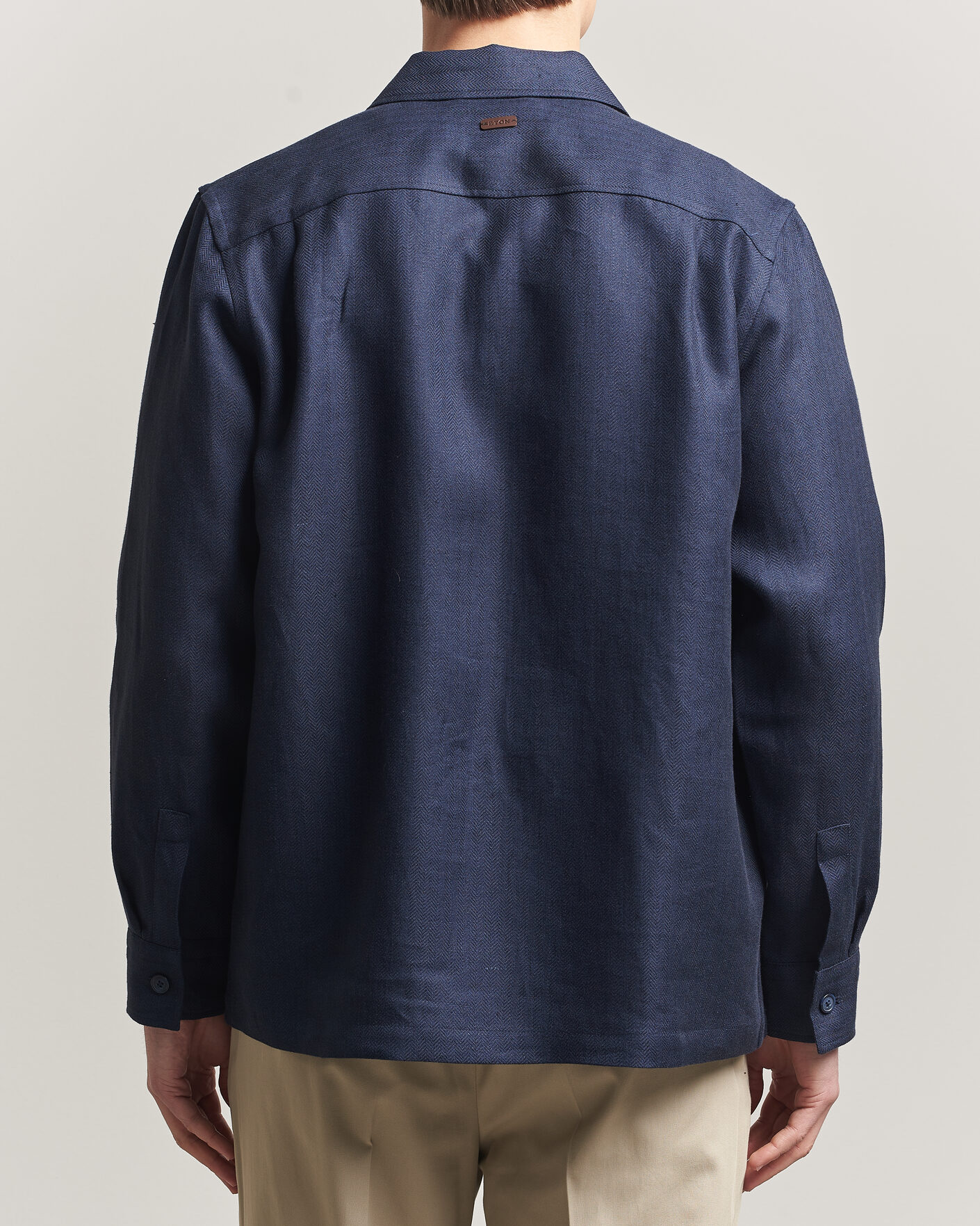 Herren | Jacken | Eton | Four Pocket Linen Lyocell Shirt Jacket Navy Blue