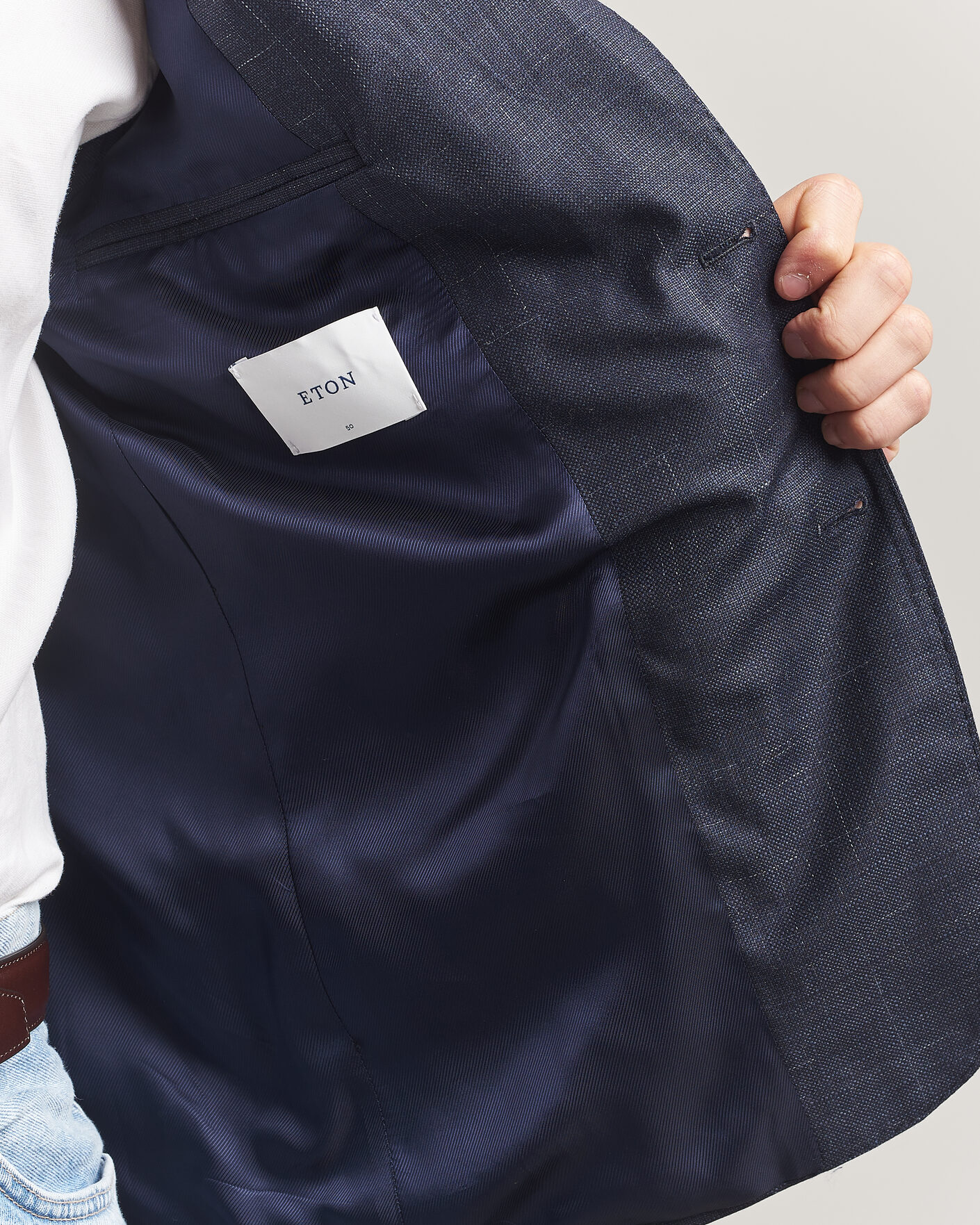 Herren | Sakkos | Eton | Wool Silk Soft Blazer Navy Blue