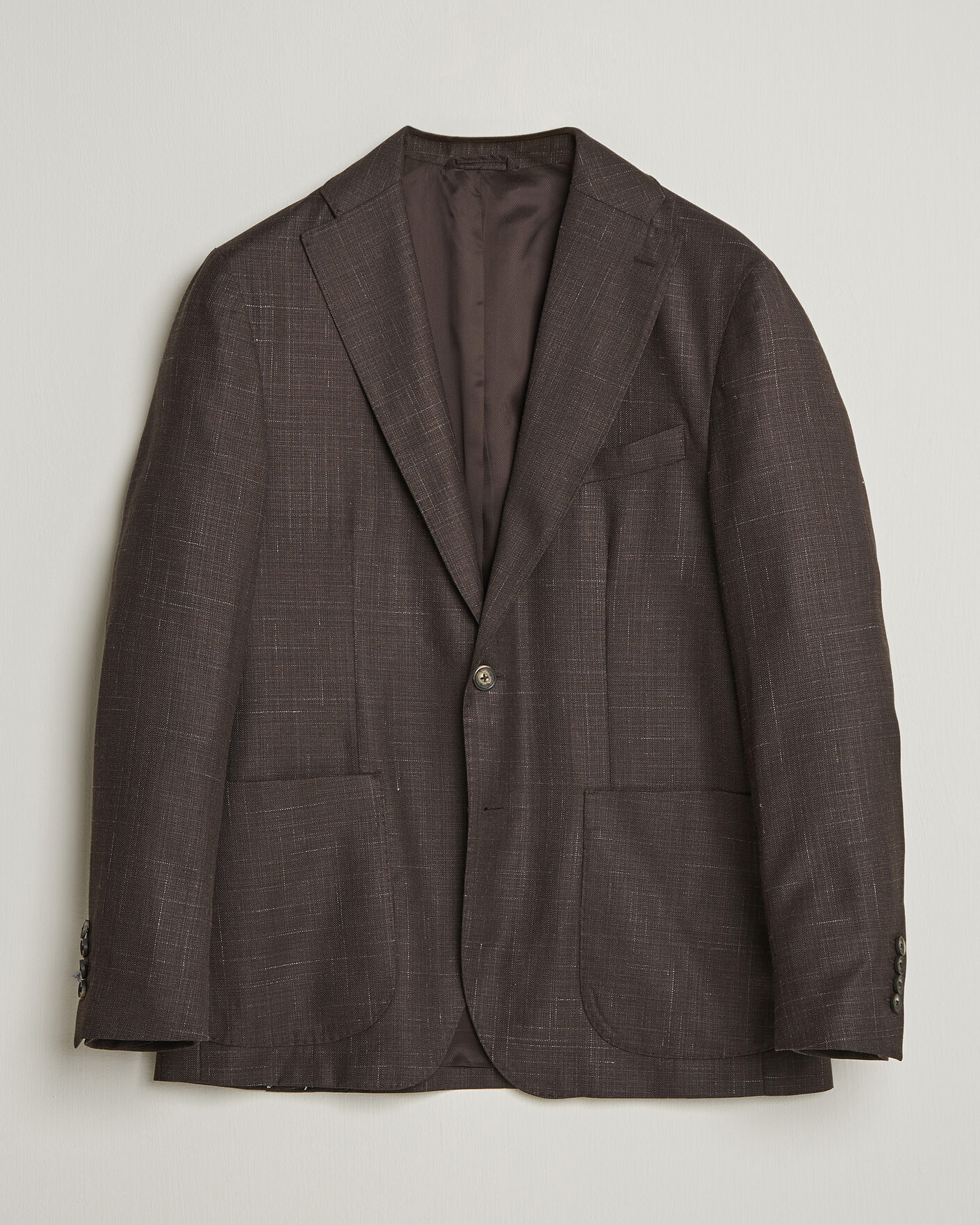 Herren |  | Eton | Wool Silk Soft Blazer Dark Brown