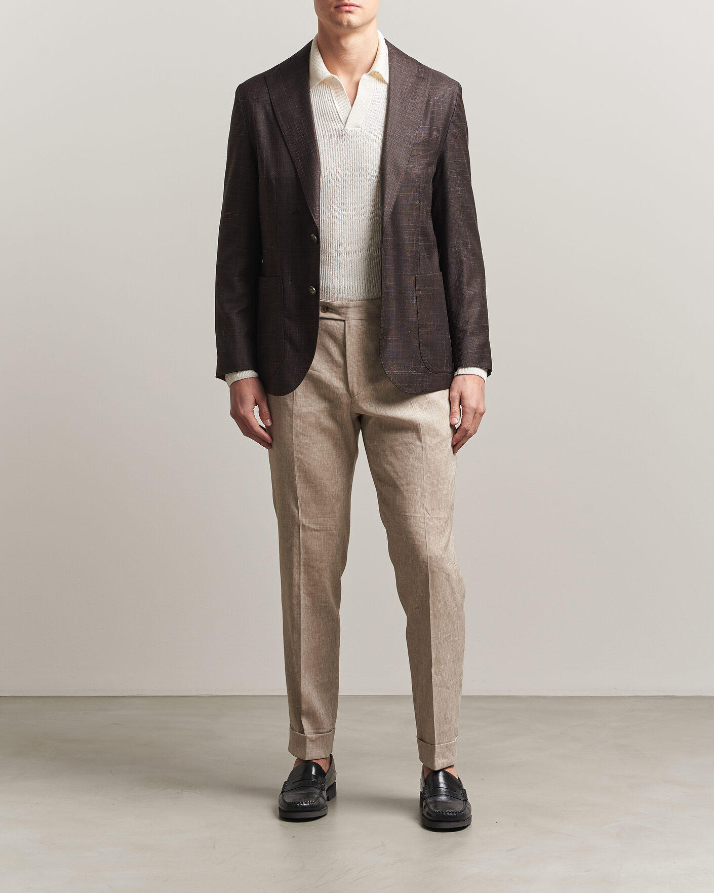 Herren | Sakkos | Eton | Wool Silk Soft Blazer Dark Brown