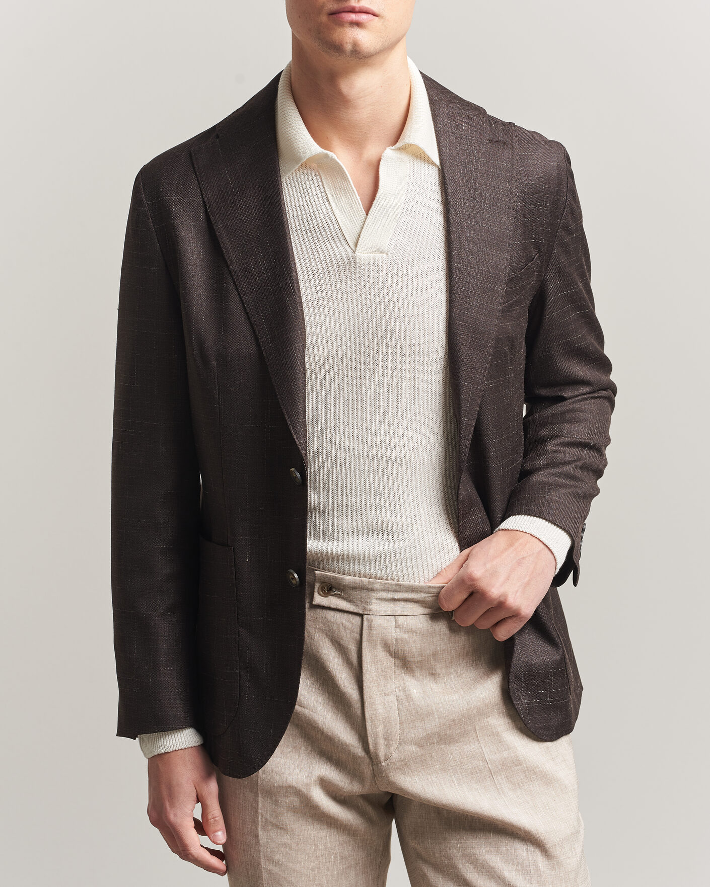 Herren | Sakkos | Eton | Wool Silk Soft Blazer Dark Brown