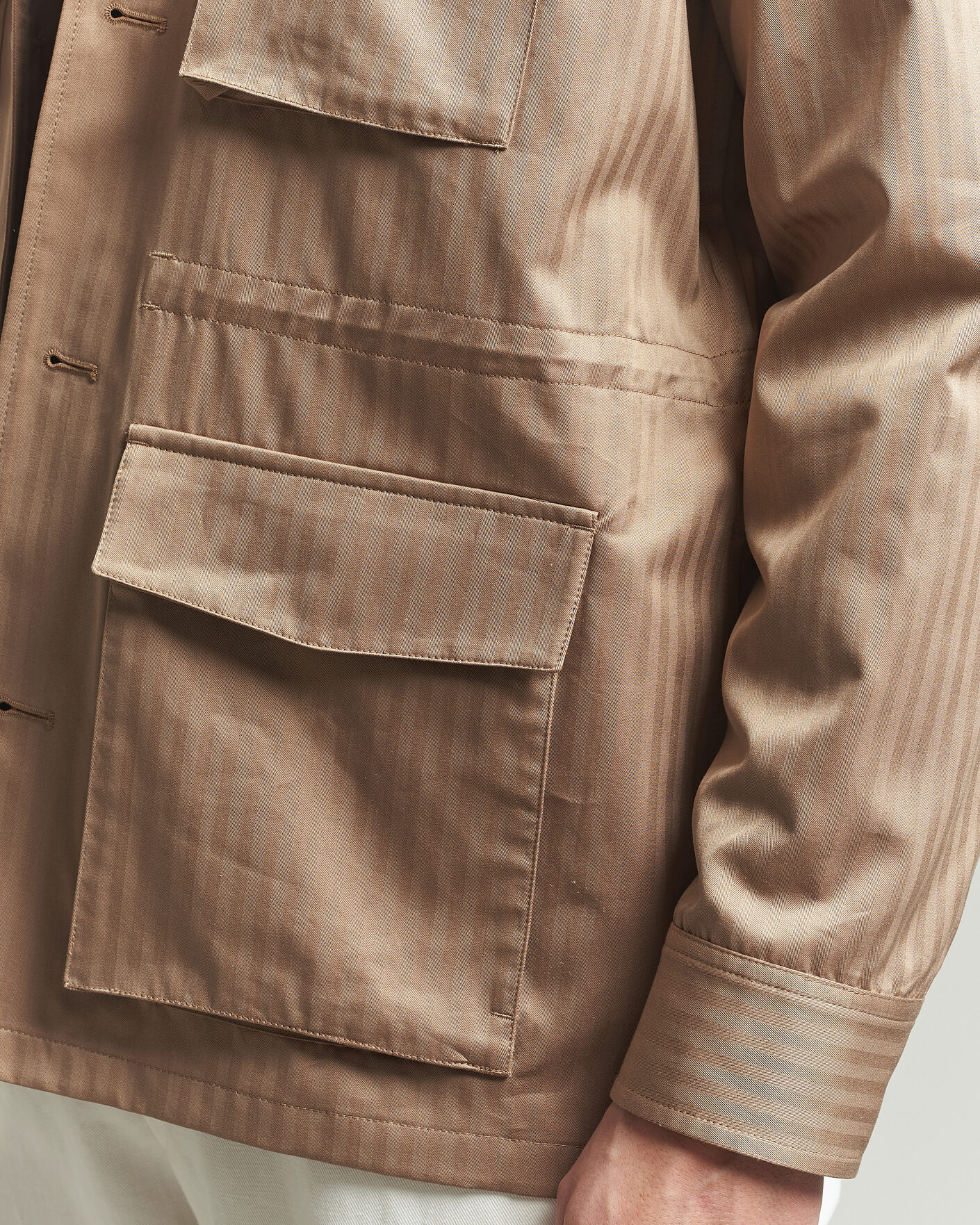 Herren | Jacken | Eton | Cotton Safari Drawstring Jacket Beige