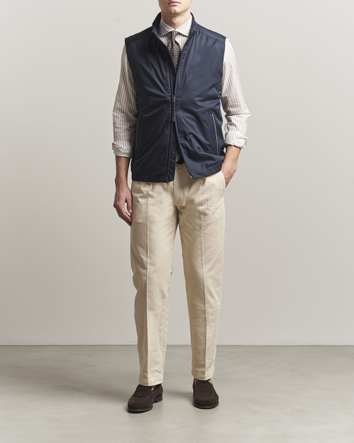 Herren | Westen | Eton | Lightweight Wind Vest Navy Blue