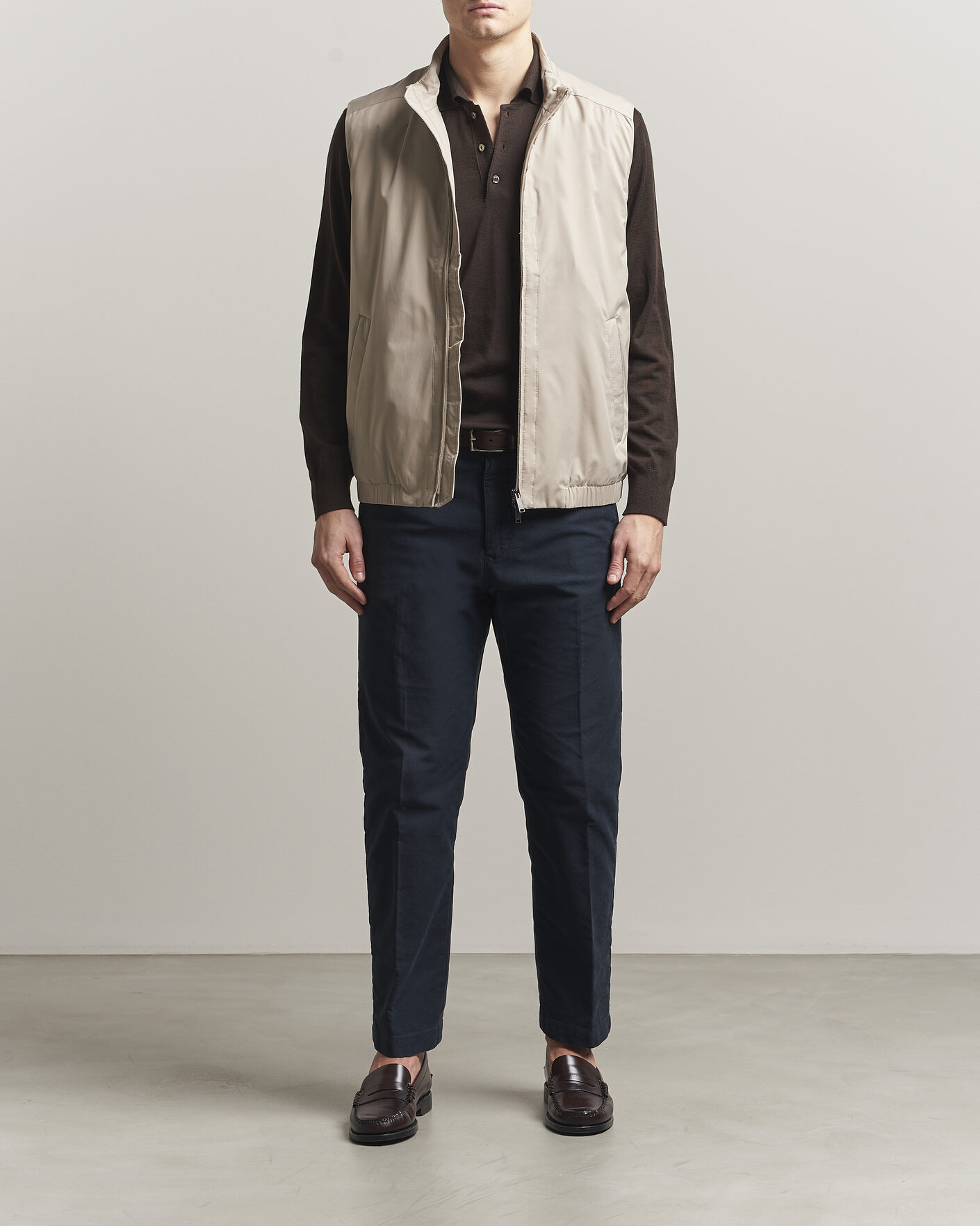 Herren | Westen | Eton | Lightweight Wind Vest Beige