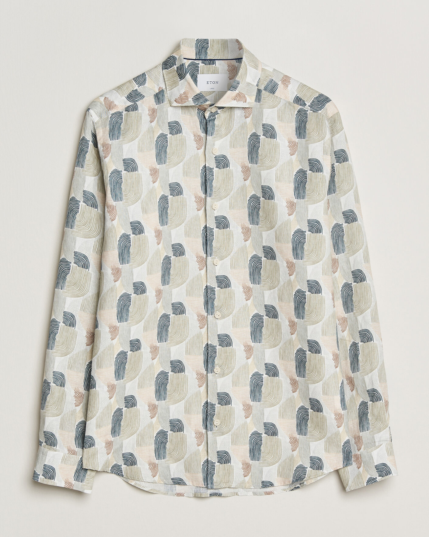Herren | Hemden | Eton | Casual Fit Printed Linen Shirt Multi
