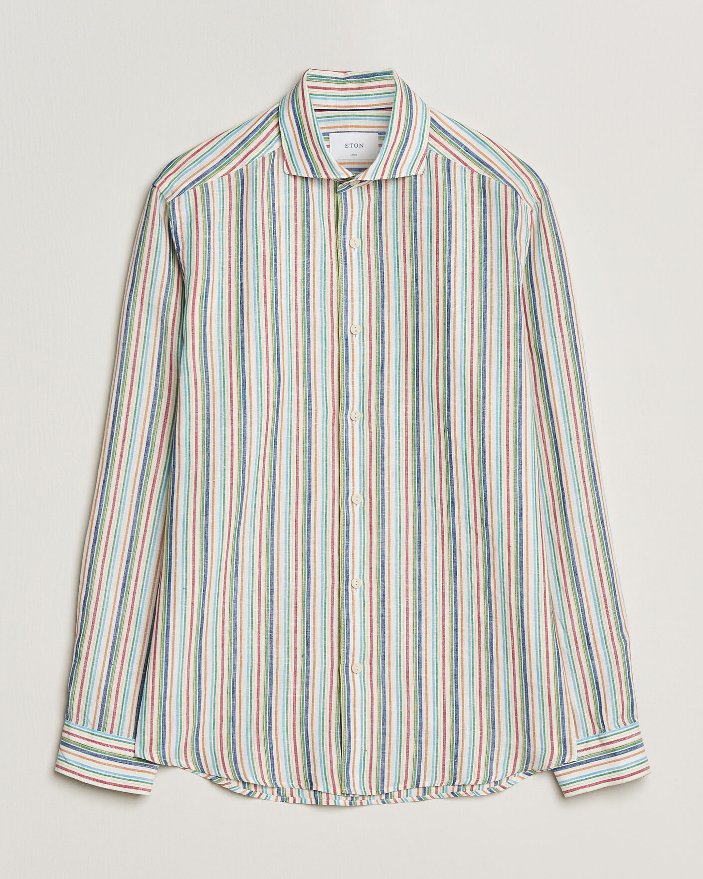 Herren | Hemden | Eton | Casual Fit Striped Linen Shirt Multi