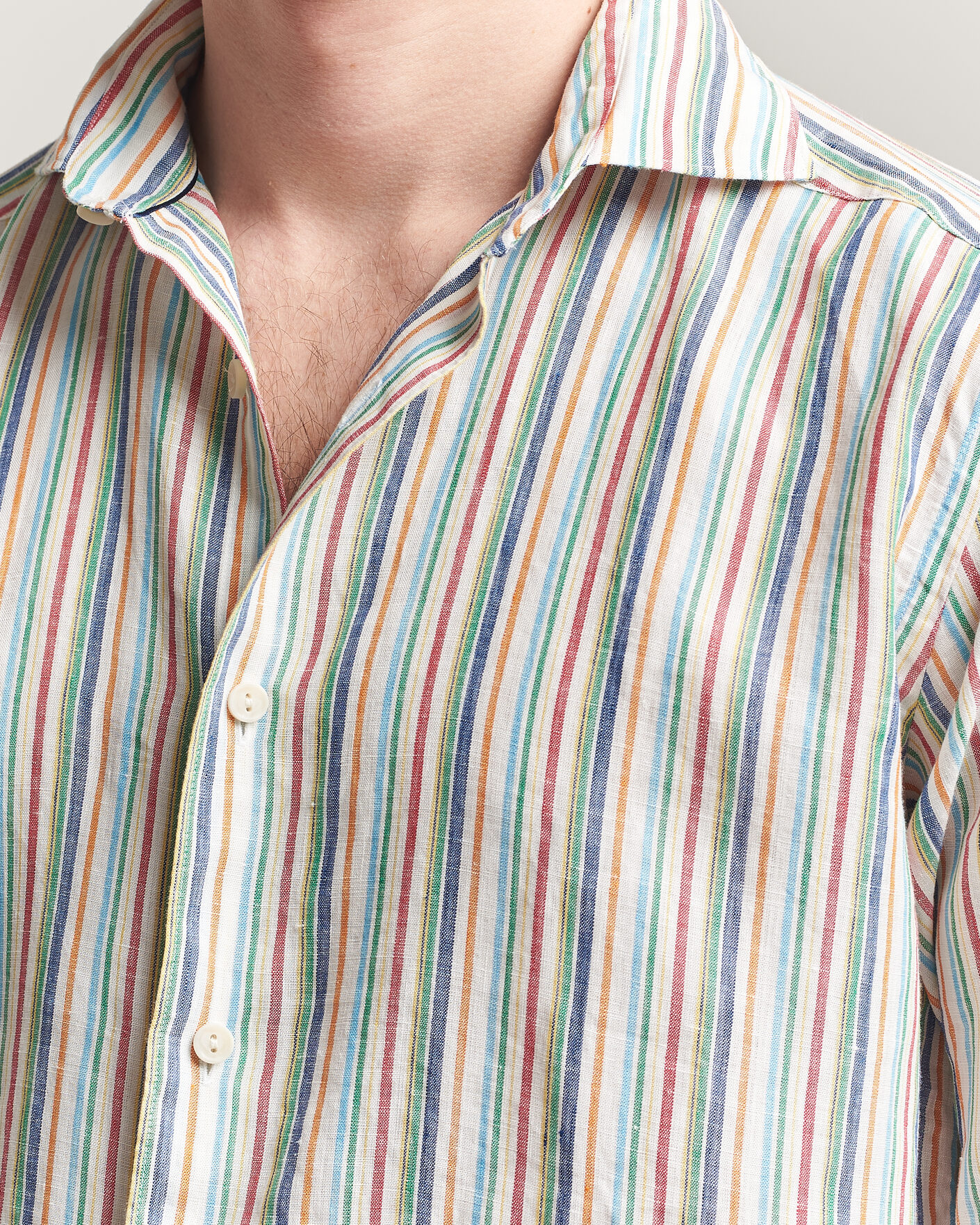 Herren | Hemden | Eton | Casual Fit Striped Linen Shirt Multi