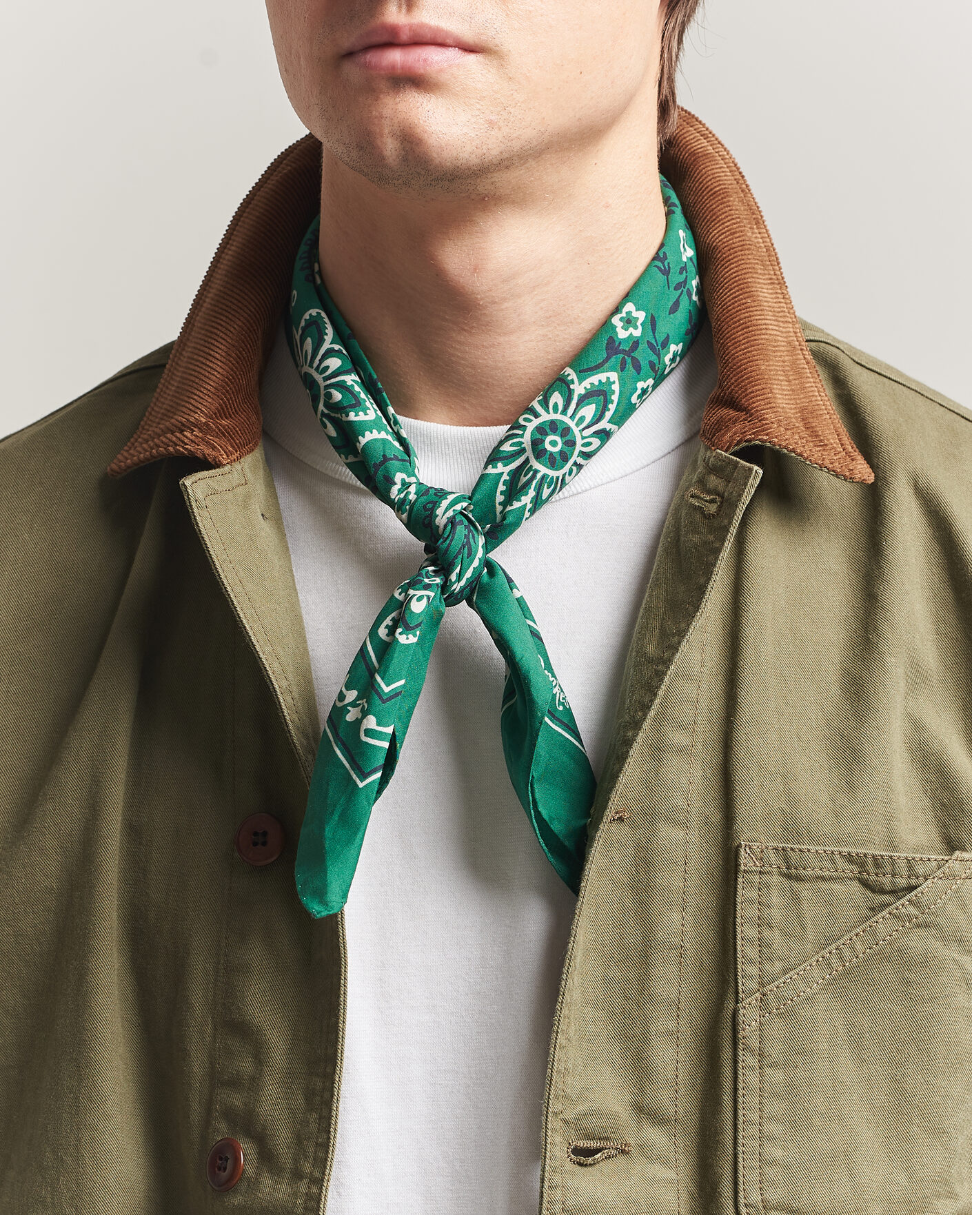 Herren | Tücher | Drake's | Classic Paisley Bandana Green