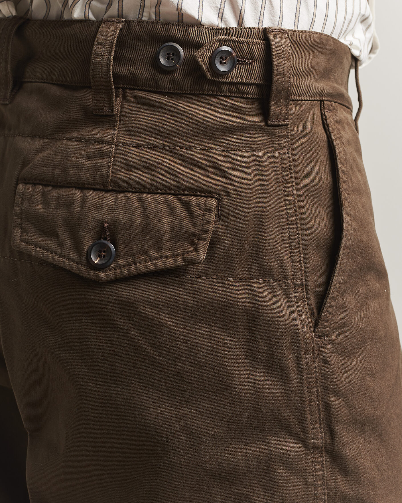 Herren | Hosen | Drake's | Peached Flat Front Cotton Chino Brown