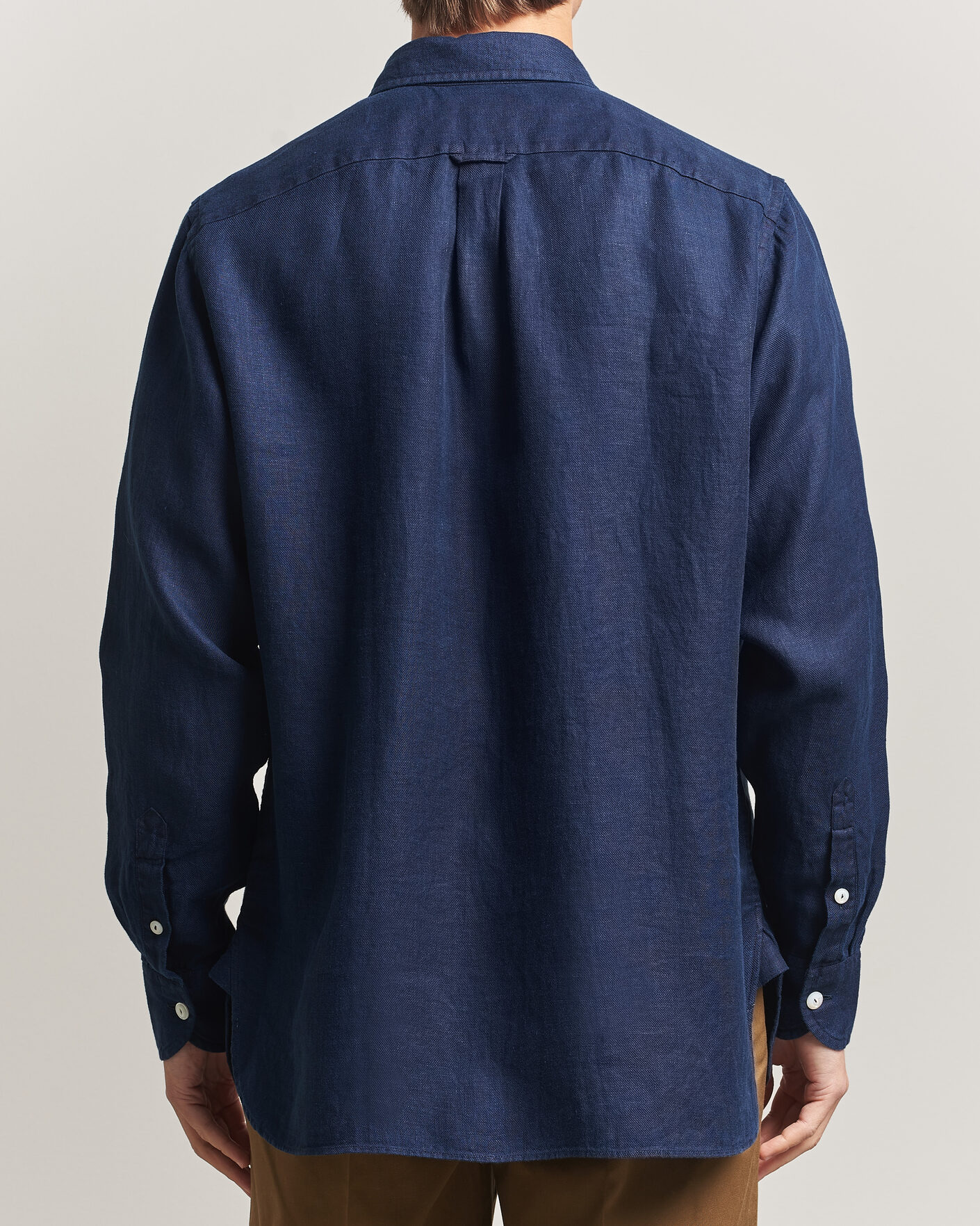 Herren | Hemden | Drake's | Linen Twill Deep Pocket Work Shirt Navy