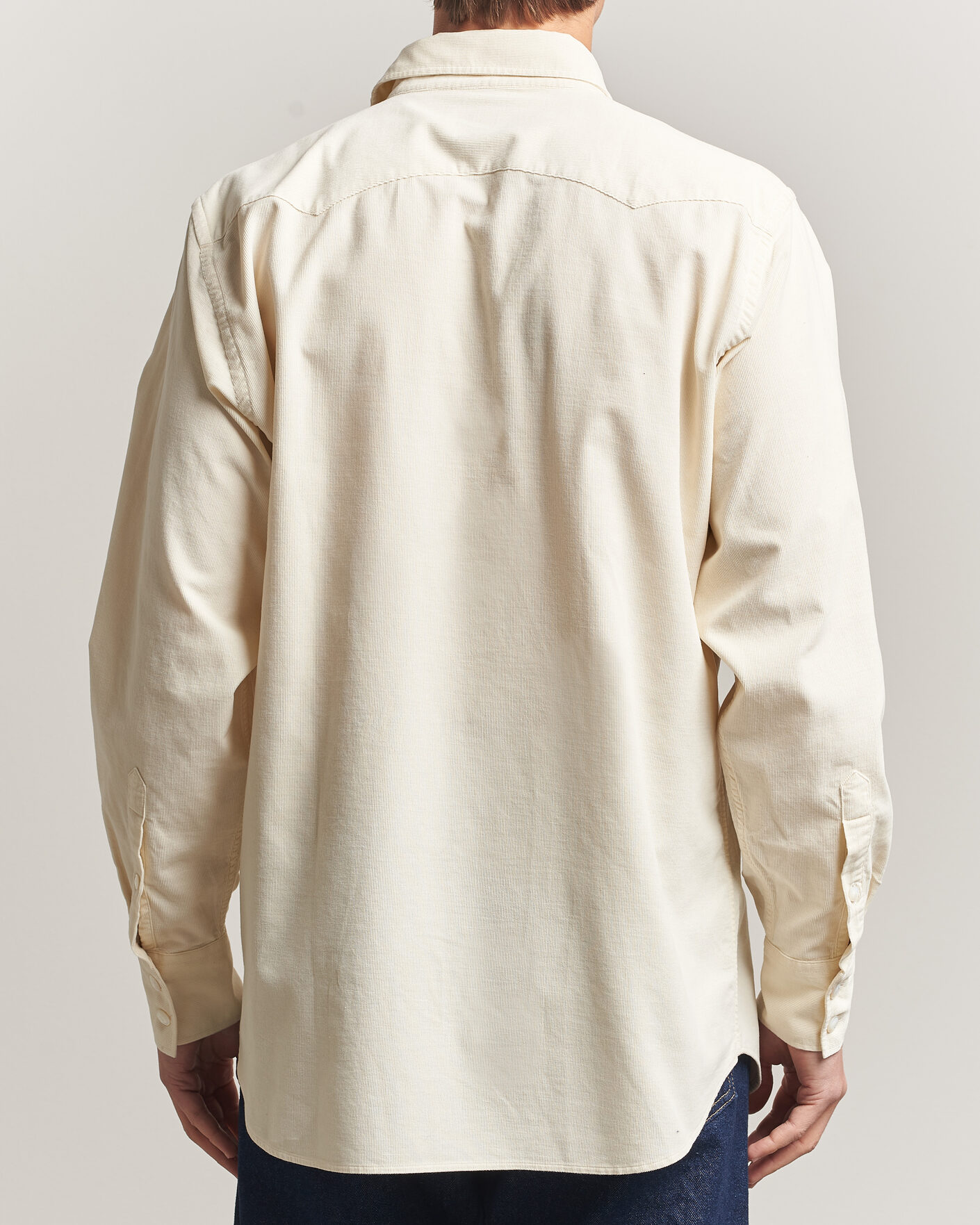 Herren | Hemden | Drake's | Needlecord Western Shirt White