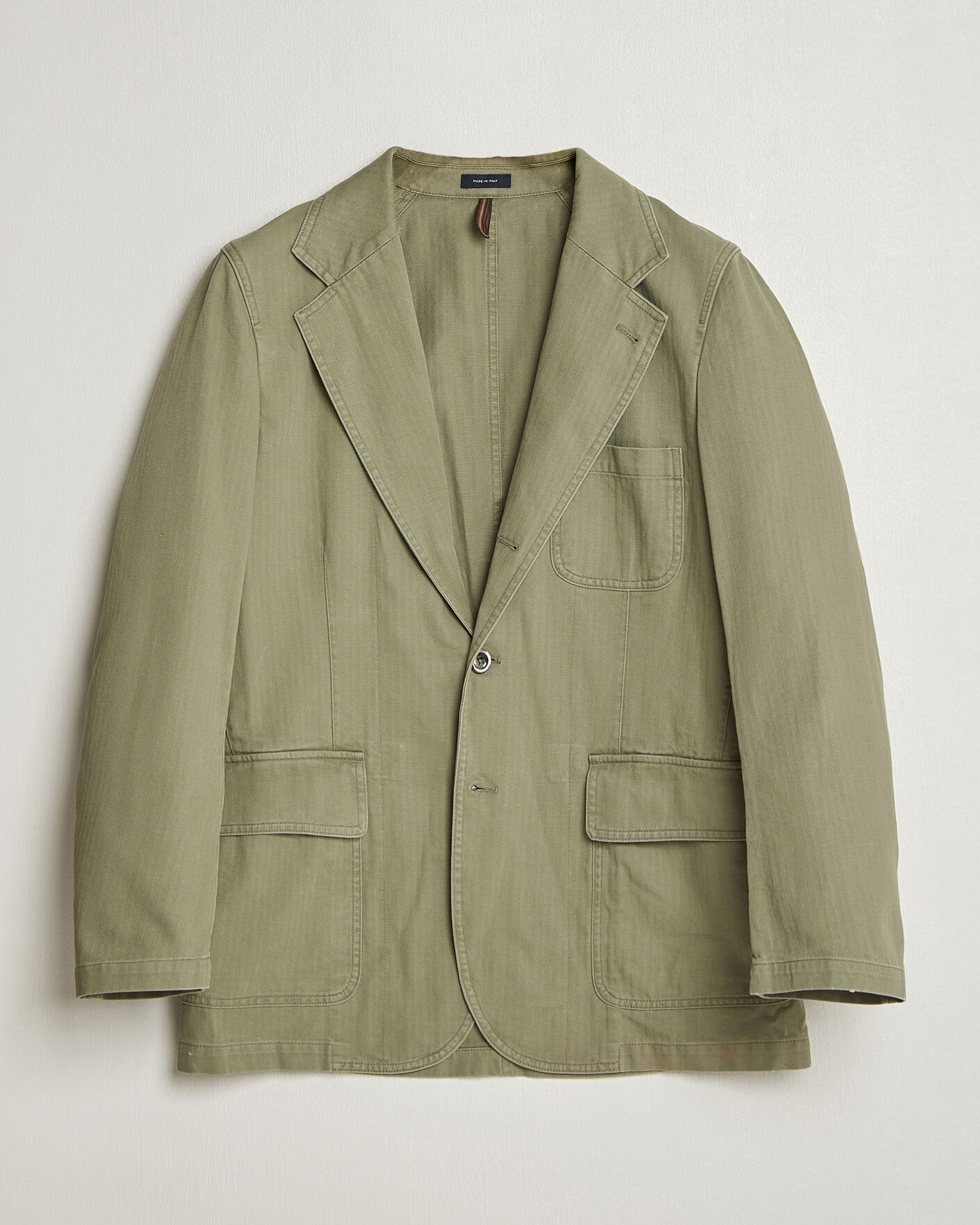 Herren | Sakkos | Drake's | MKI Herringbone Games Blazer Olive
