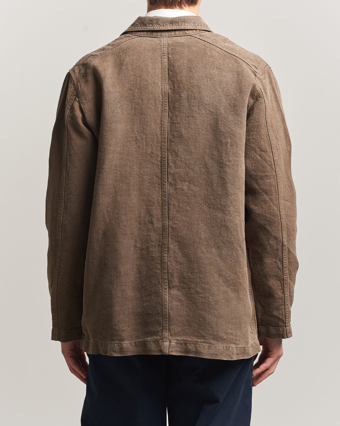 Herren | Jacken | Drake's | Heavy Linen Chore Jacket Brown