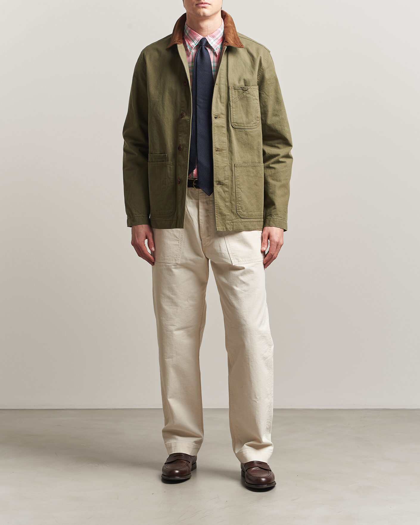 Herren | Jacken | Drake's | Twill Fatigue Jacket Khaki