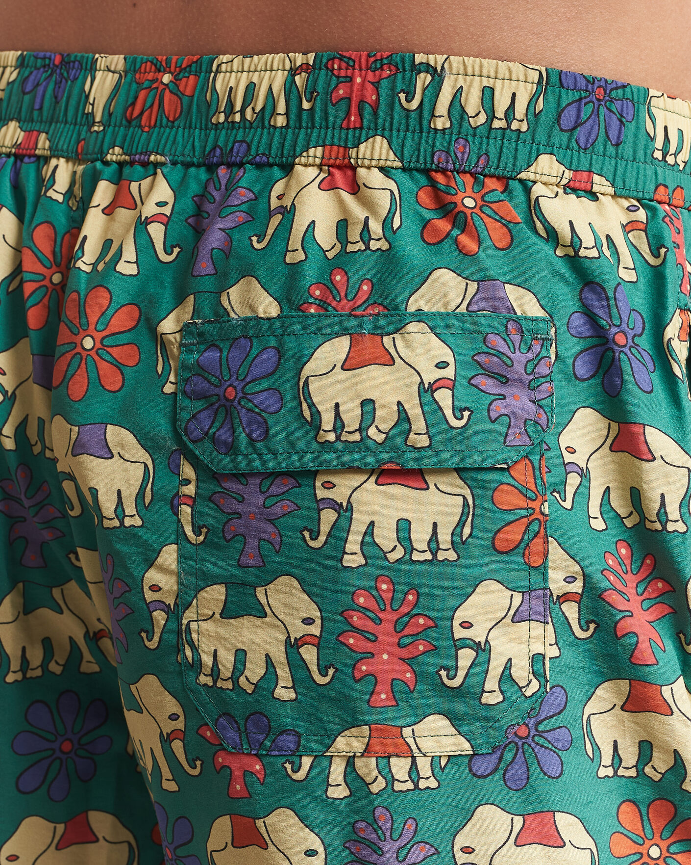 Herren | Badehosen | Drake's | Elephants Drawstring Swimshorts Green