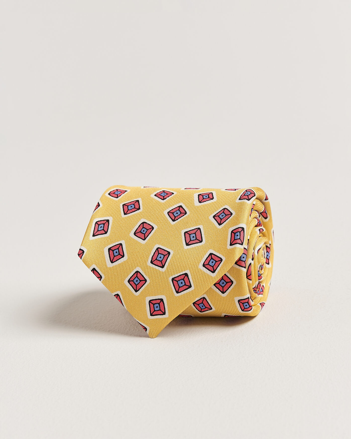Herren | Krawatten | Drake's | Square Diamond Heavy Twill Silk Tie Gold
