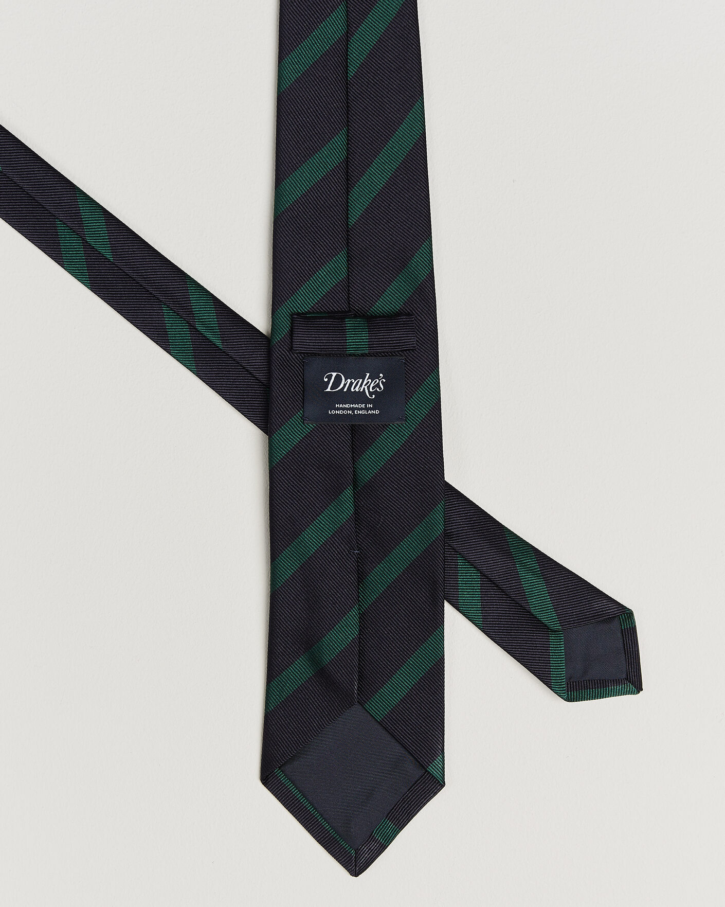Herren | Krawatten | Drake's | Bar Stripe Reppe Silk Tie Navy/Green