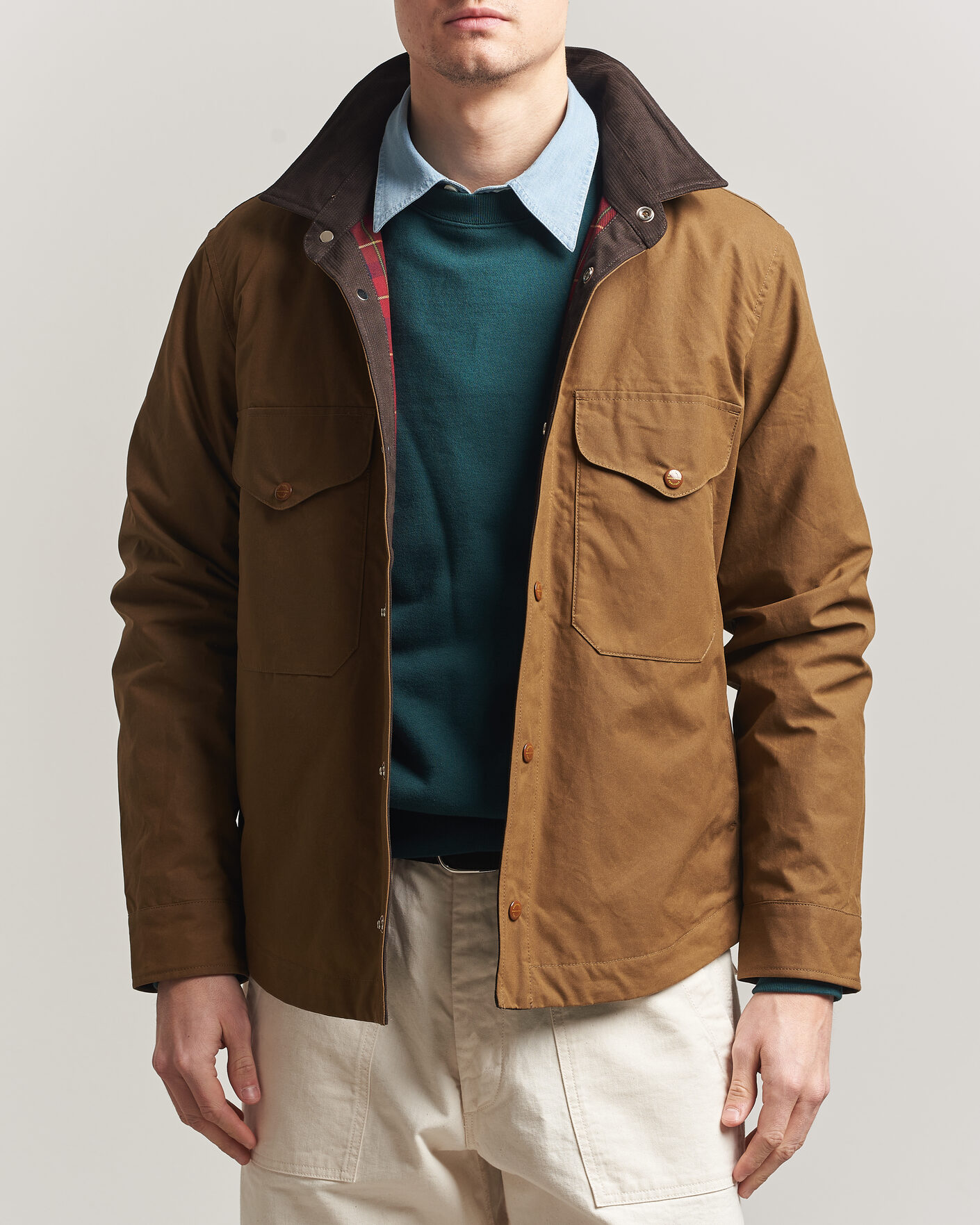 Herren | Jacken | Manifattura Ceccarelli | Dry Wax Heavy Shirt Jacket Dark Tan