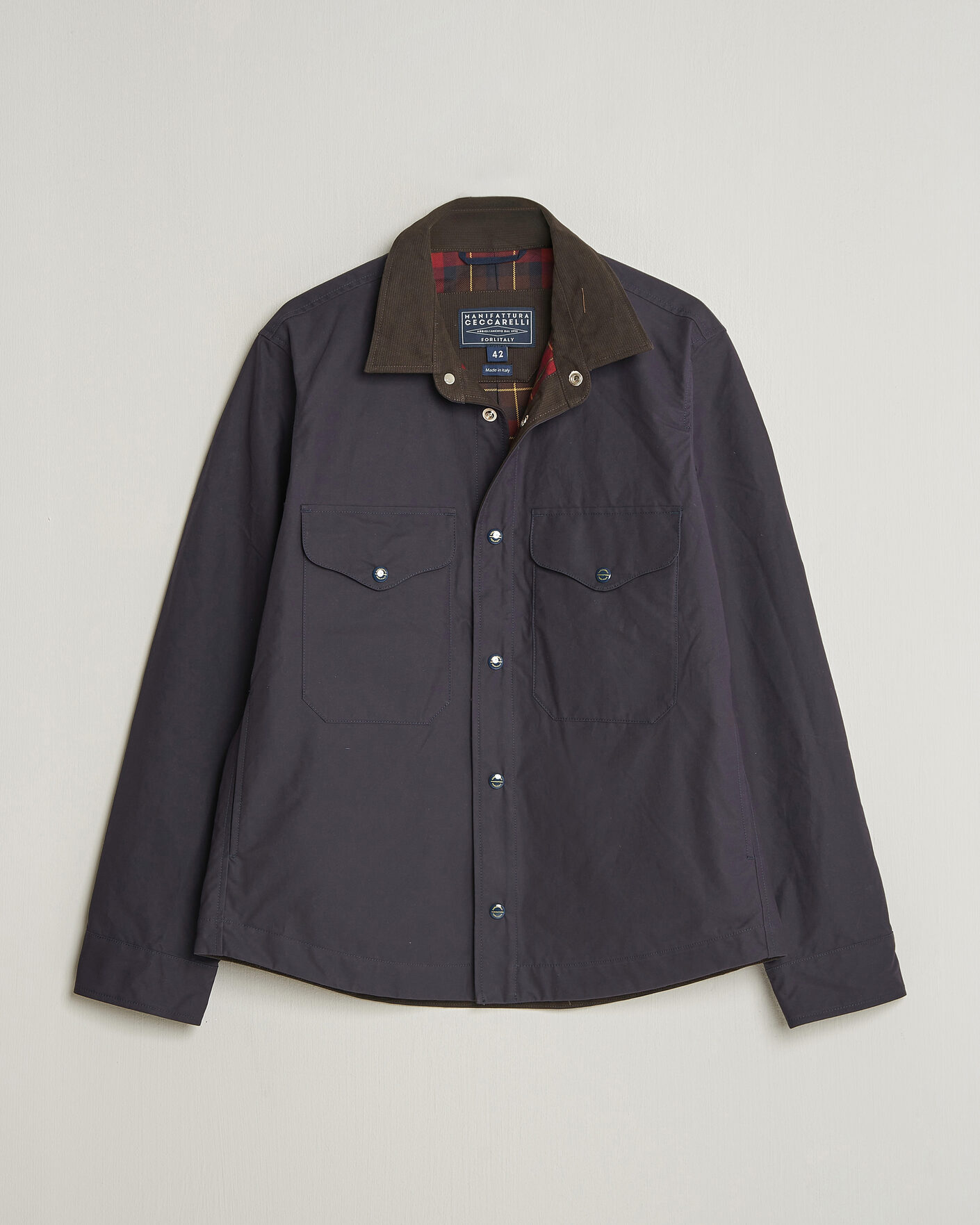 Herren | Jacken | Manifattura Ceccarelli | Dry Wax Heavy Shirt Jacket Navy
