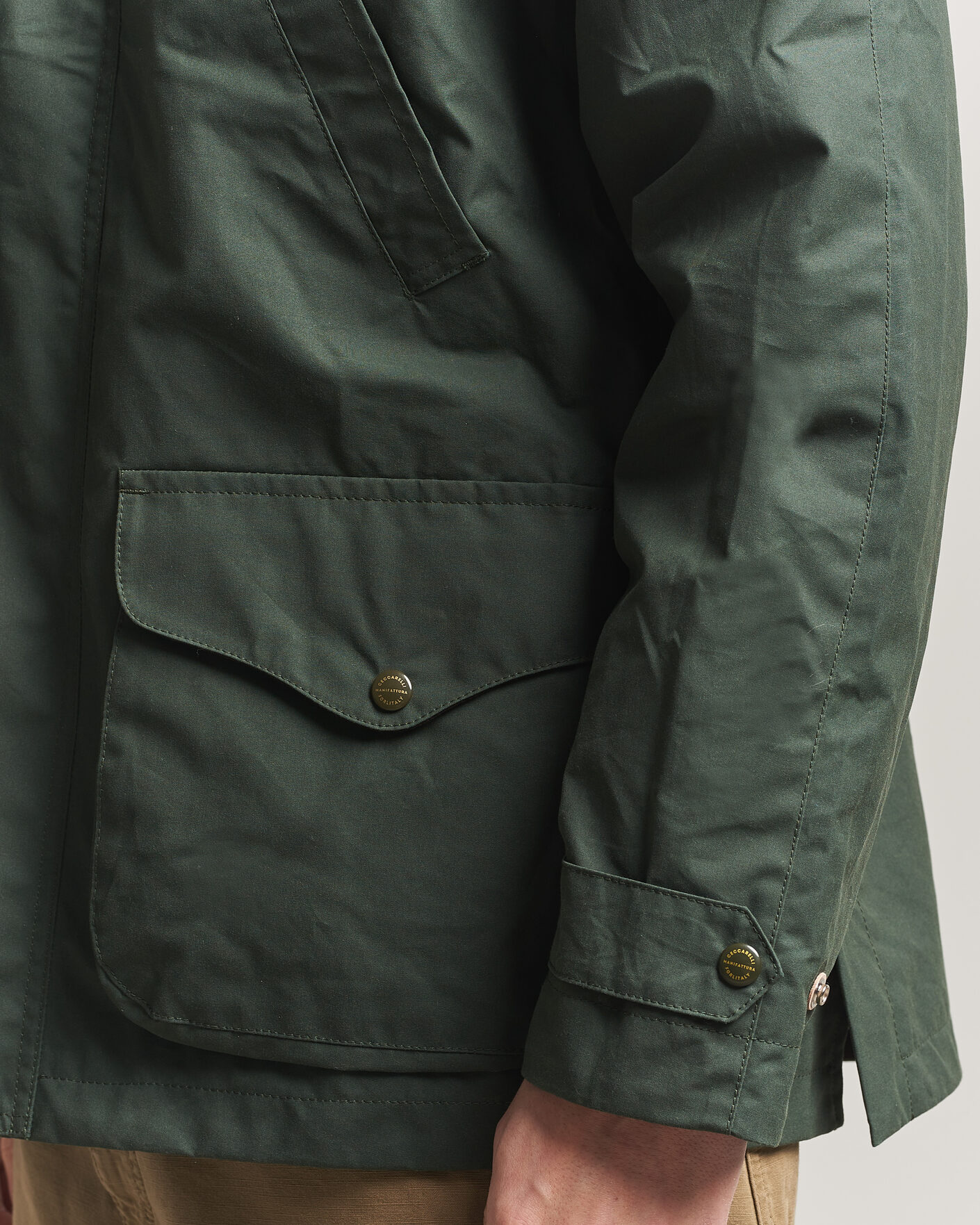 Herren | Jacken | Manifattura Ceccarelli | Dry Wax Rain Caban Dark Green