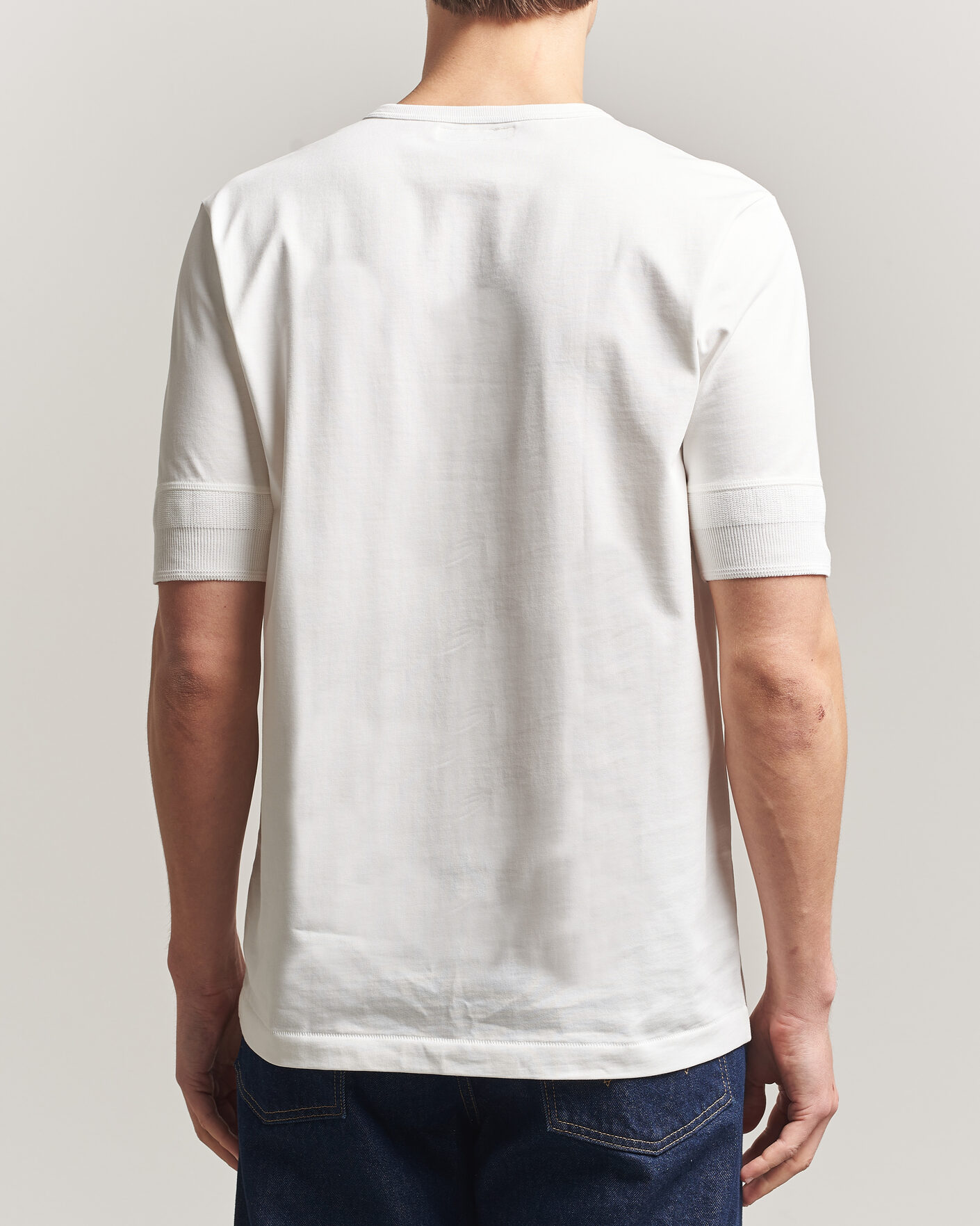Herren | T-Shirts | Merz b. Schwanen | Classic Organic Cotton Short Sleeve Henley White