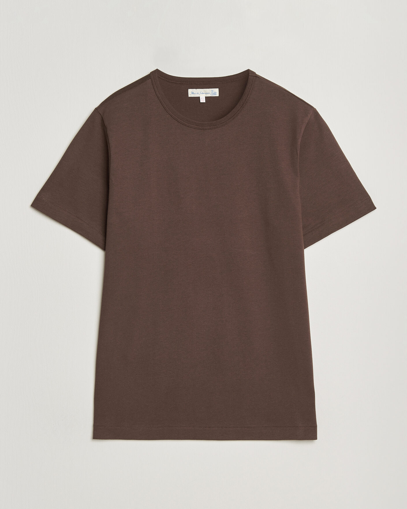 Herren | T-Shirts | Merz b. Schwanen | Classic Fit Sturdy Loopwheeled T-Shirt Chocolate