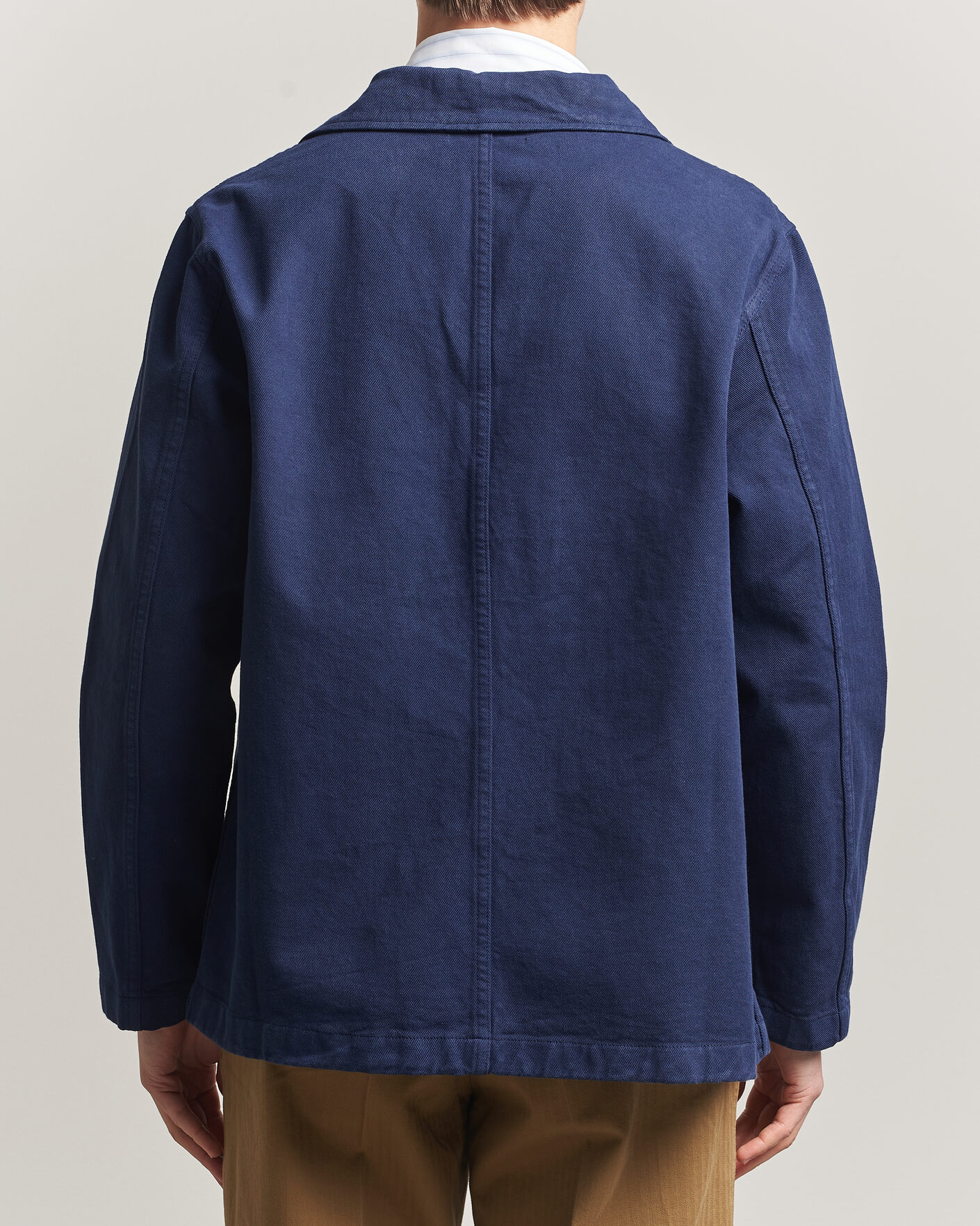 Herren | Hemden | Merz b. Schwanen | Worker Cotton Twill Overshirt Ink Blue