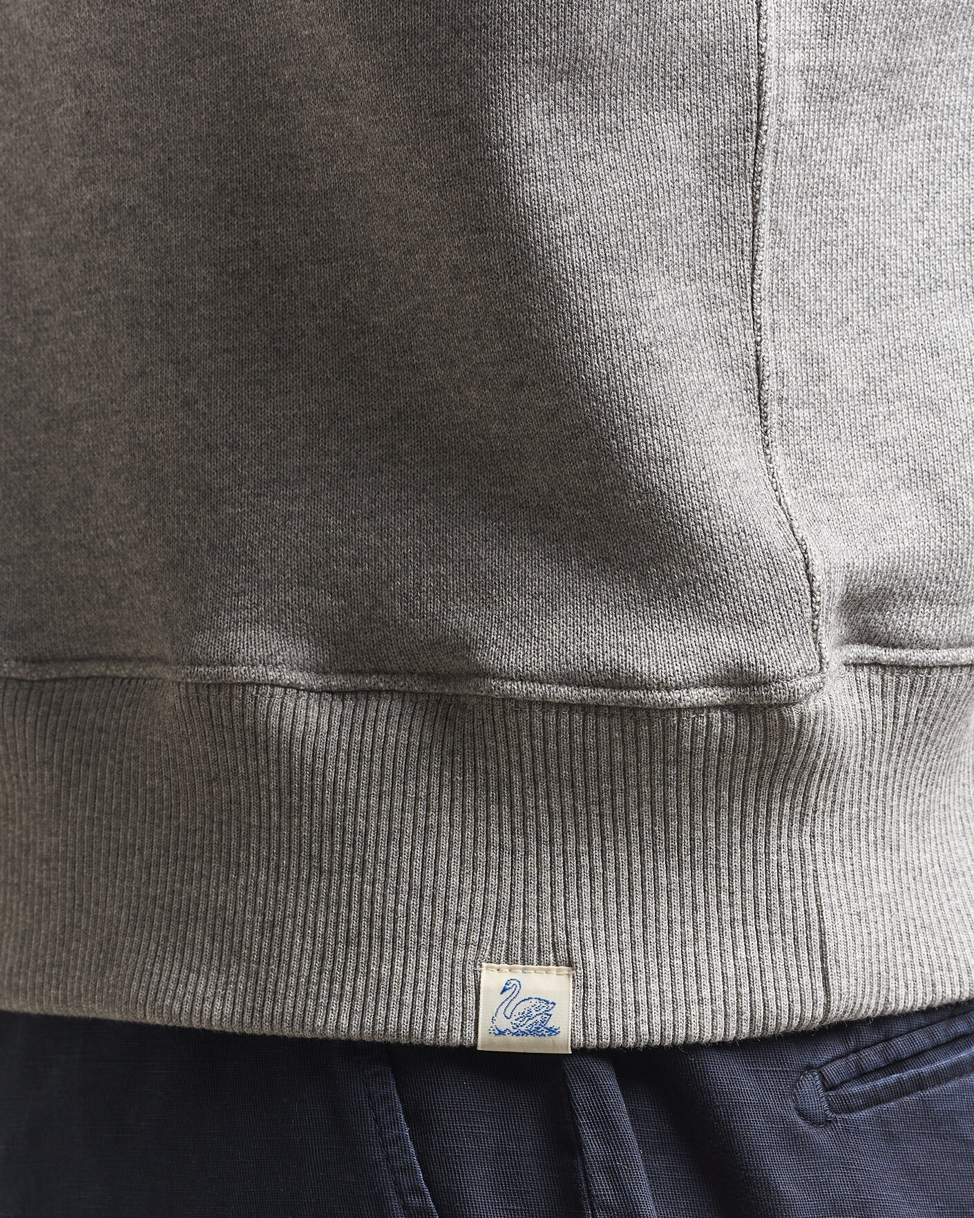 Herren | Pullover | Merz b. Schwanen | Classic Fit Authentic Fleece Half Zip Grey Melange