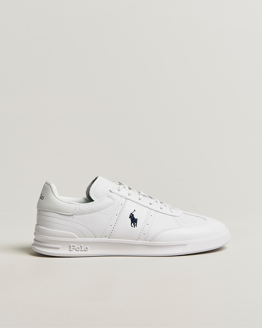 Herren | Sneaker | Polo Ralph Lauren | Aera Grained Leather Sneakers White/Navy