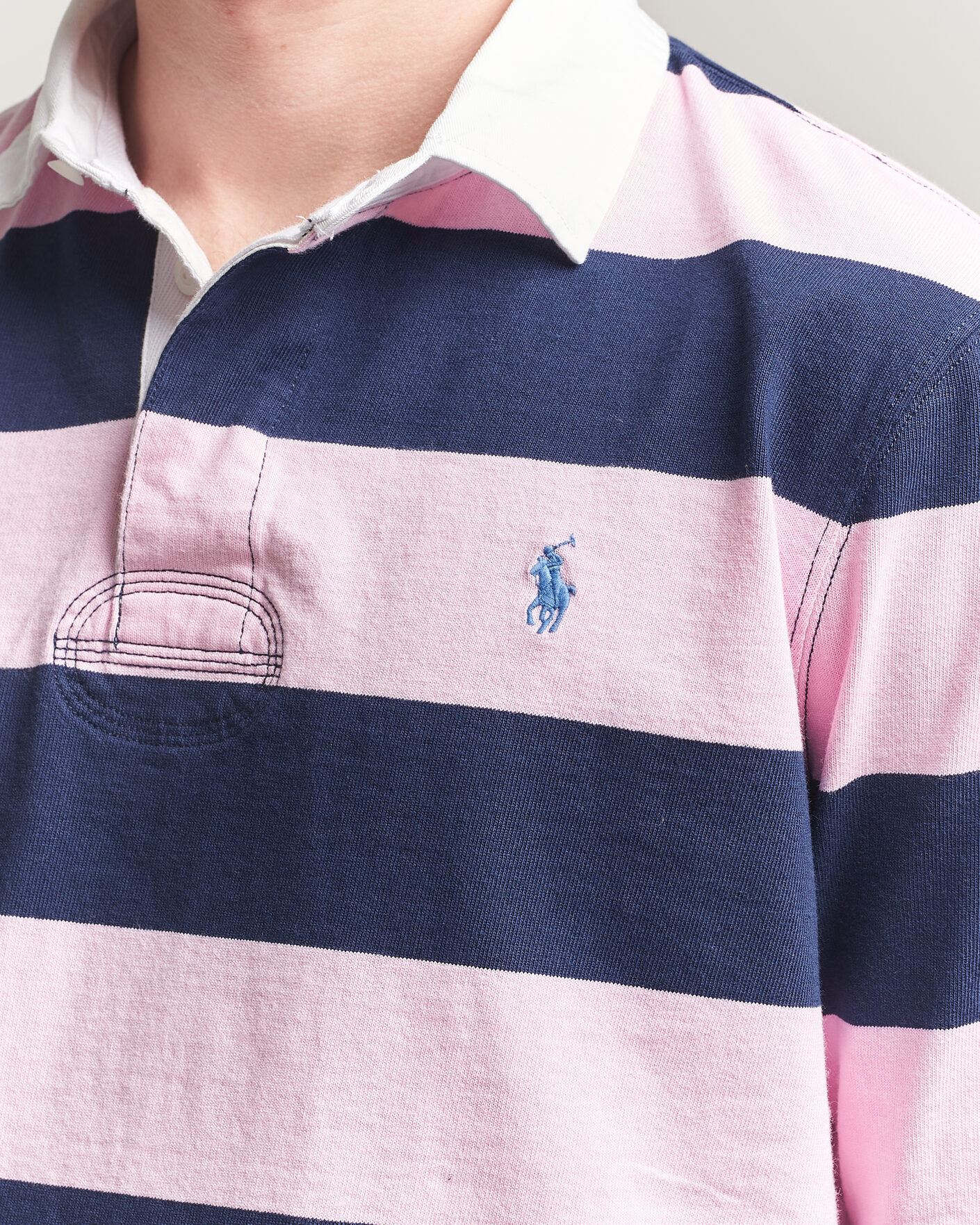 Herren | Pullover | Polo Ralph Lauren | Jersey Striped Rugger Carmel Pink/Newport Navy
