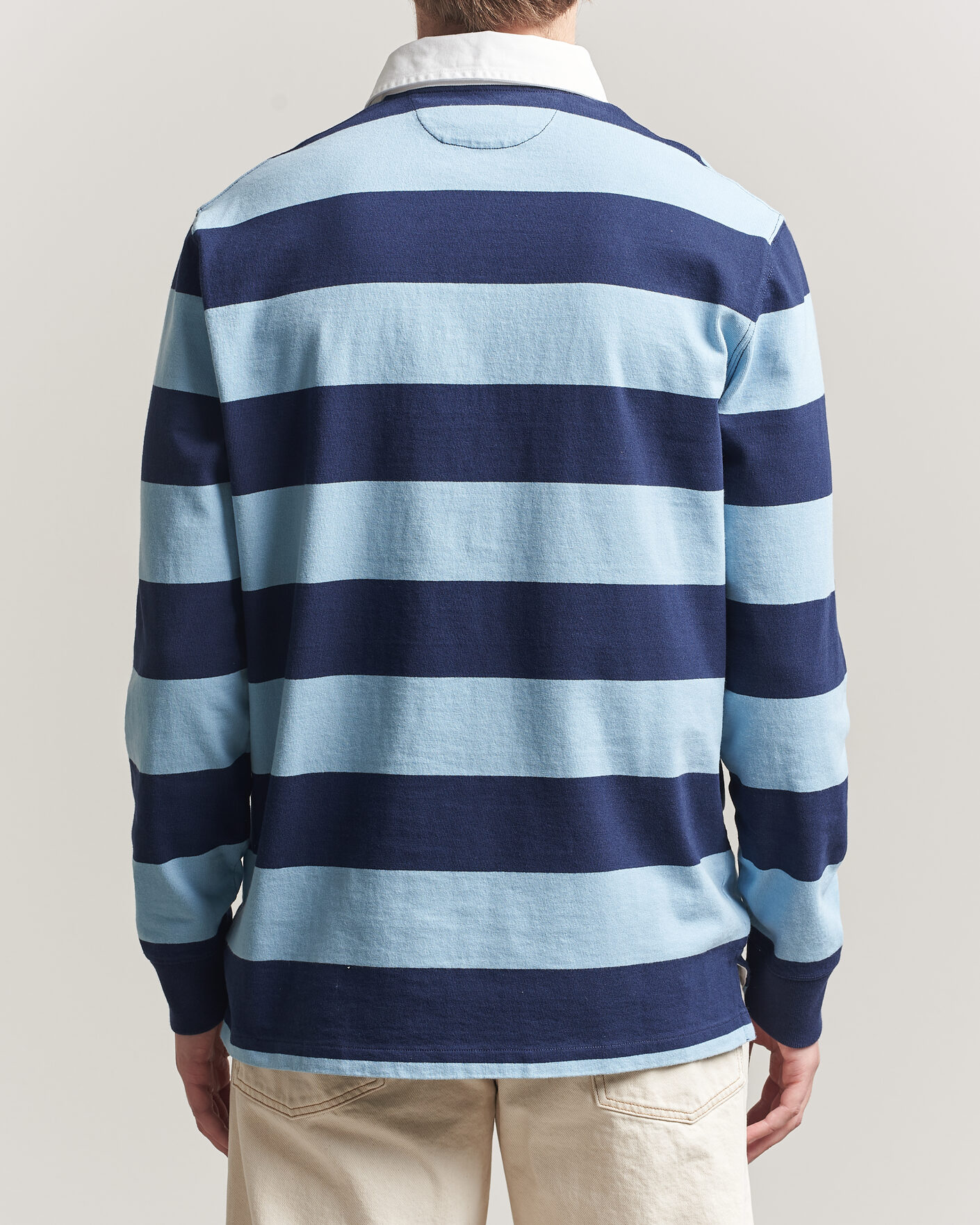 Herren | Pullover | Polo Ralph Lauren | Jersey Striped Rugger Powder Blue/Newport Navy