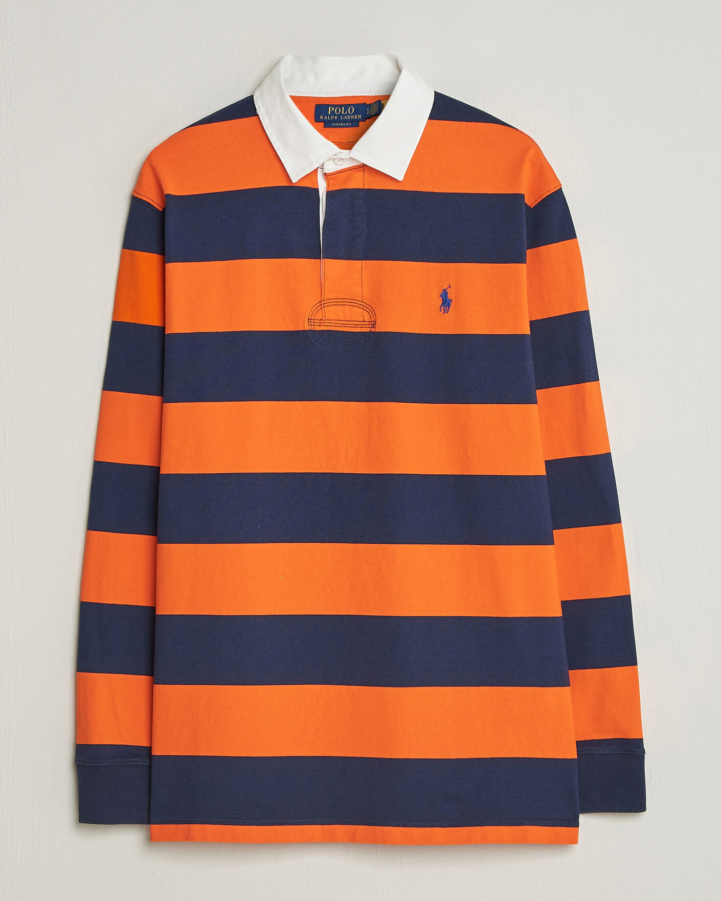 Herren | Pullover | Polo Ralph Lauren | Jersey Striped Rugger Sailing Orange/Newport Navy