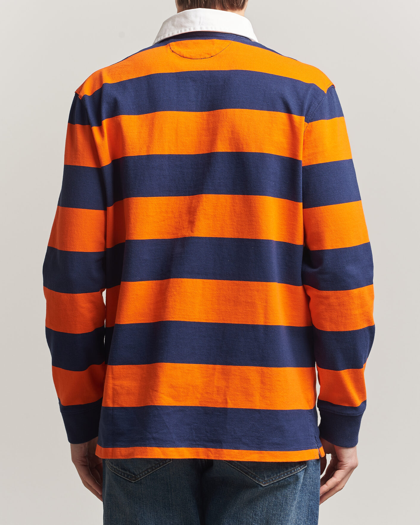 Herren | Pullover | Polo Ralph Lauren | Jersey Striped Rugger Sailing Orange/Newport Navy