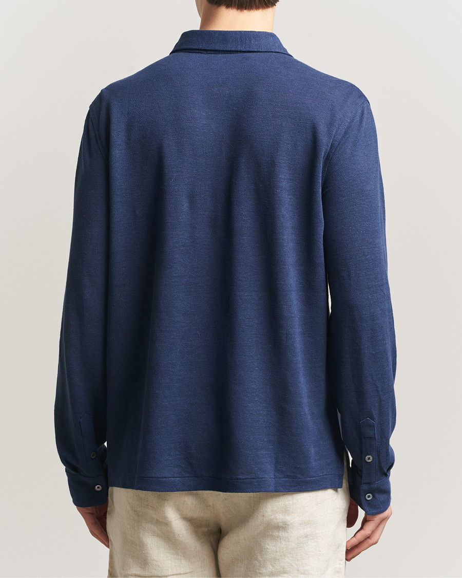 Herren | Poloshirts | Polo Ralph Lauren | Long Sleeve Linen Polo Newport Navy