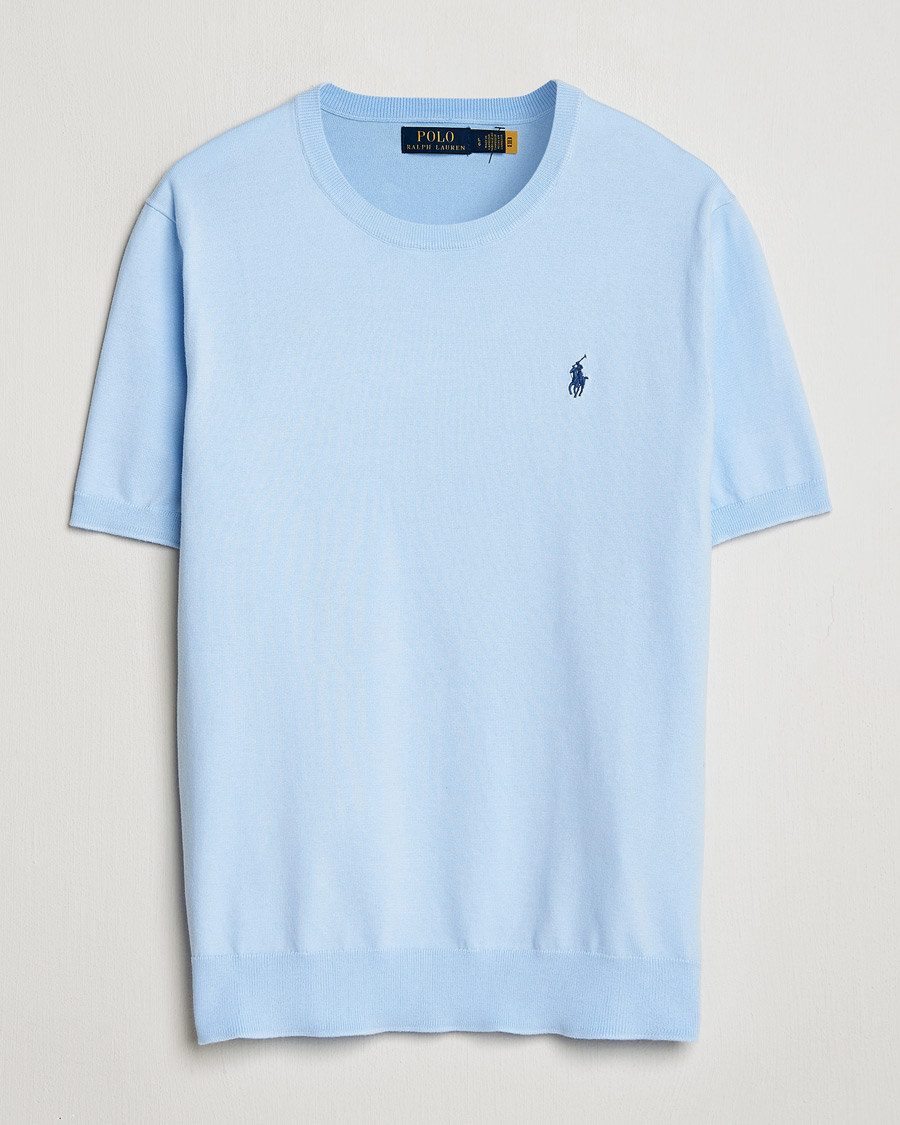 Herren | T-Shirts | Polo Ralph Lauren | Knitted Short Sleeve T-Shirt Office Blue