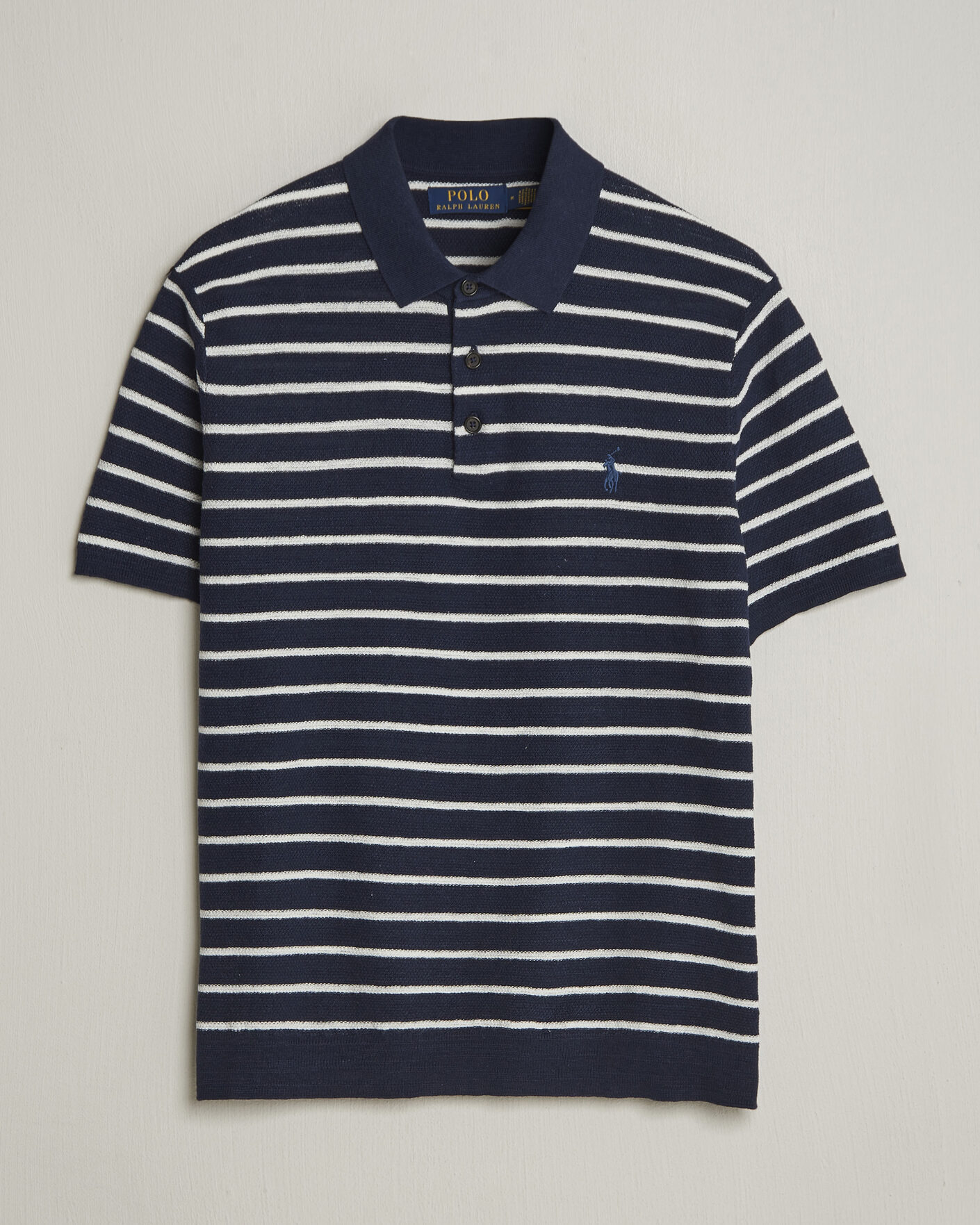 Herren | Poloshirts | Polo Ralph Lauren | Cotton Blend Striped Polo Bright Navy Combo