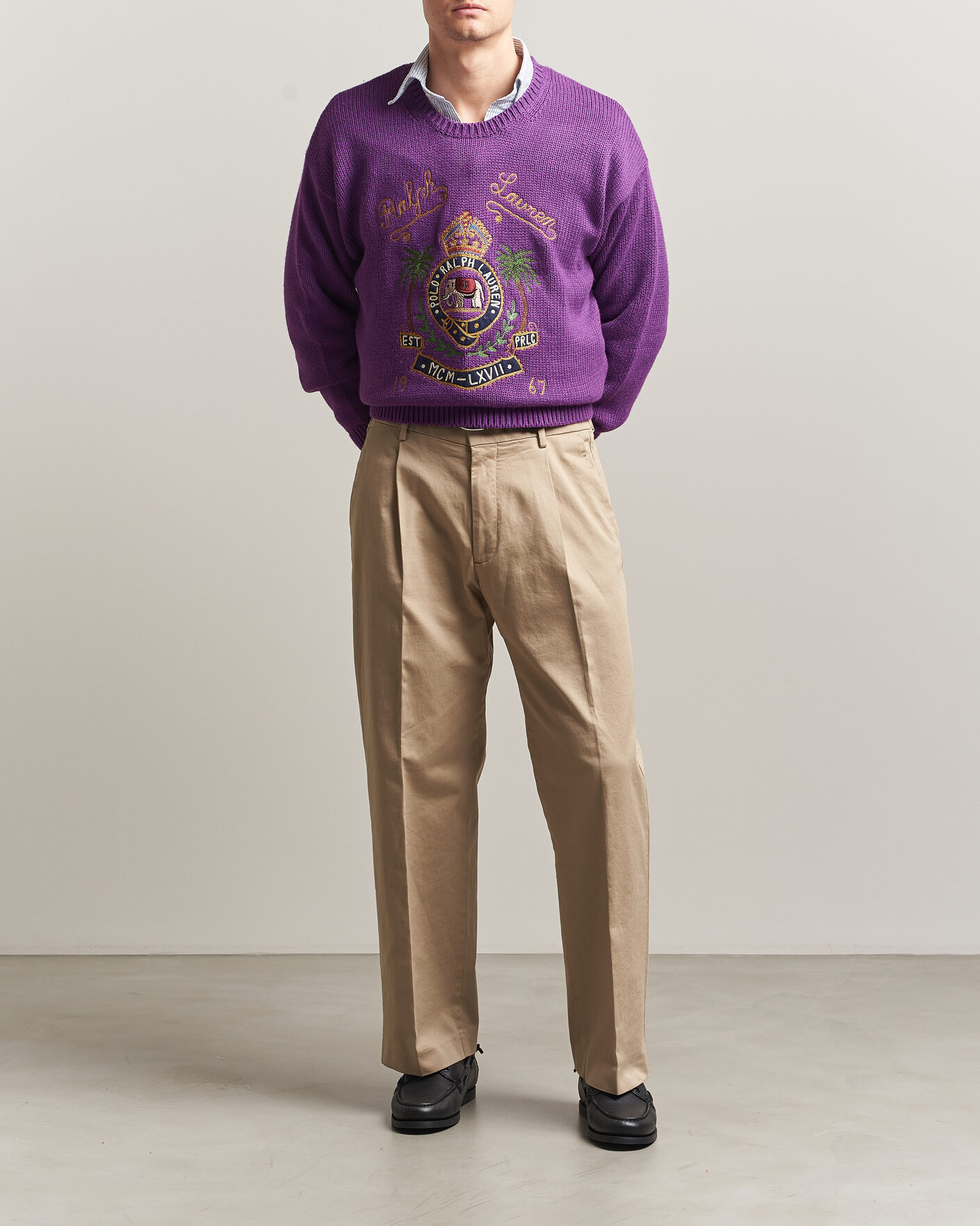 Herren | Pullover | Polo Ralph Lauren | Cotton Logo Sweater Purple Heahter
