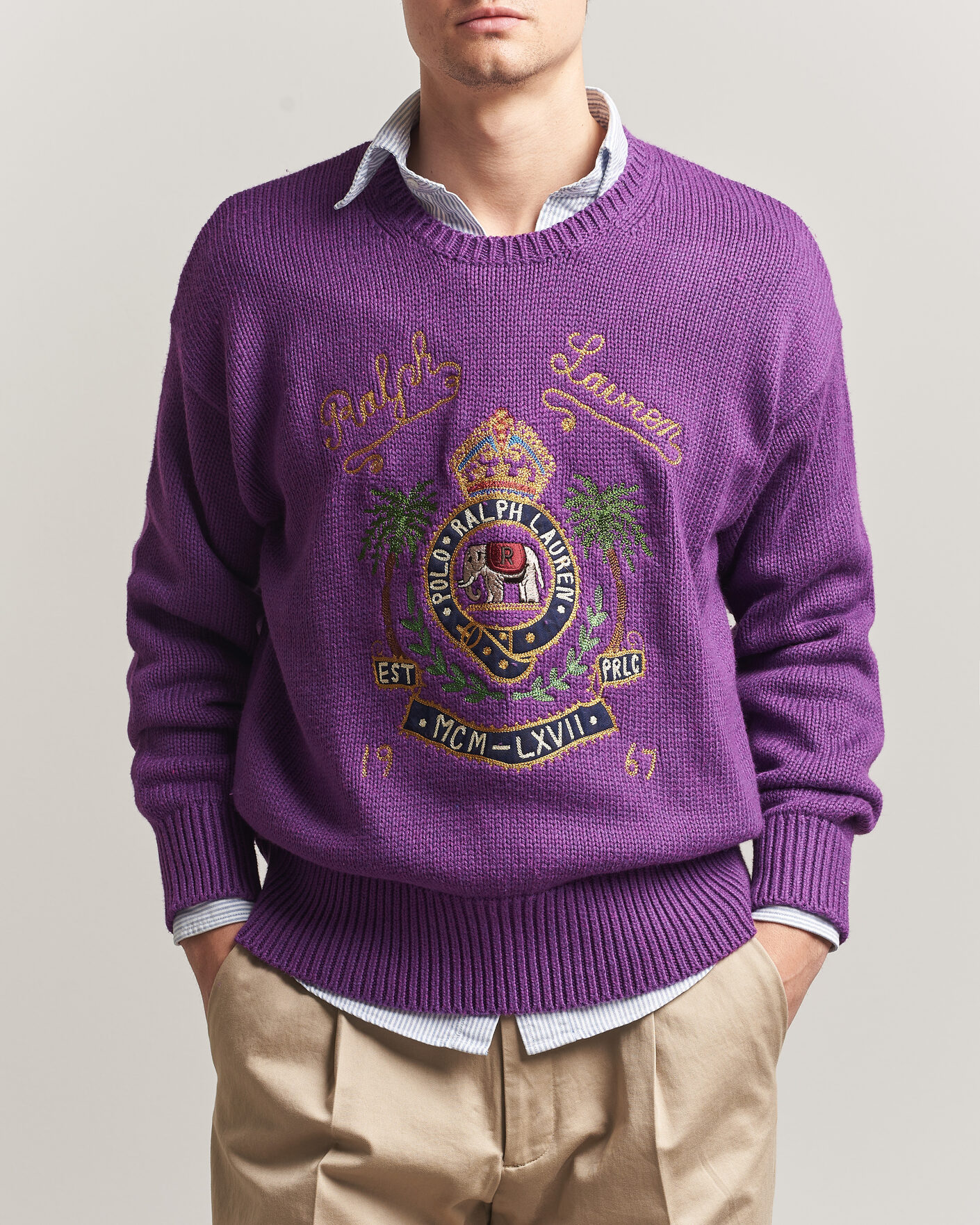 Herren | Pullover | Polo Ralph Lauren | Cotton Logo Sweater Purple Heahter