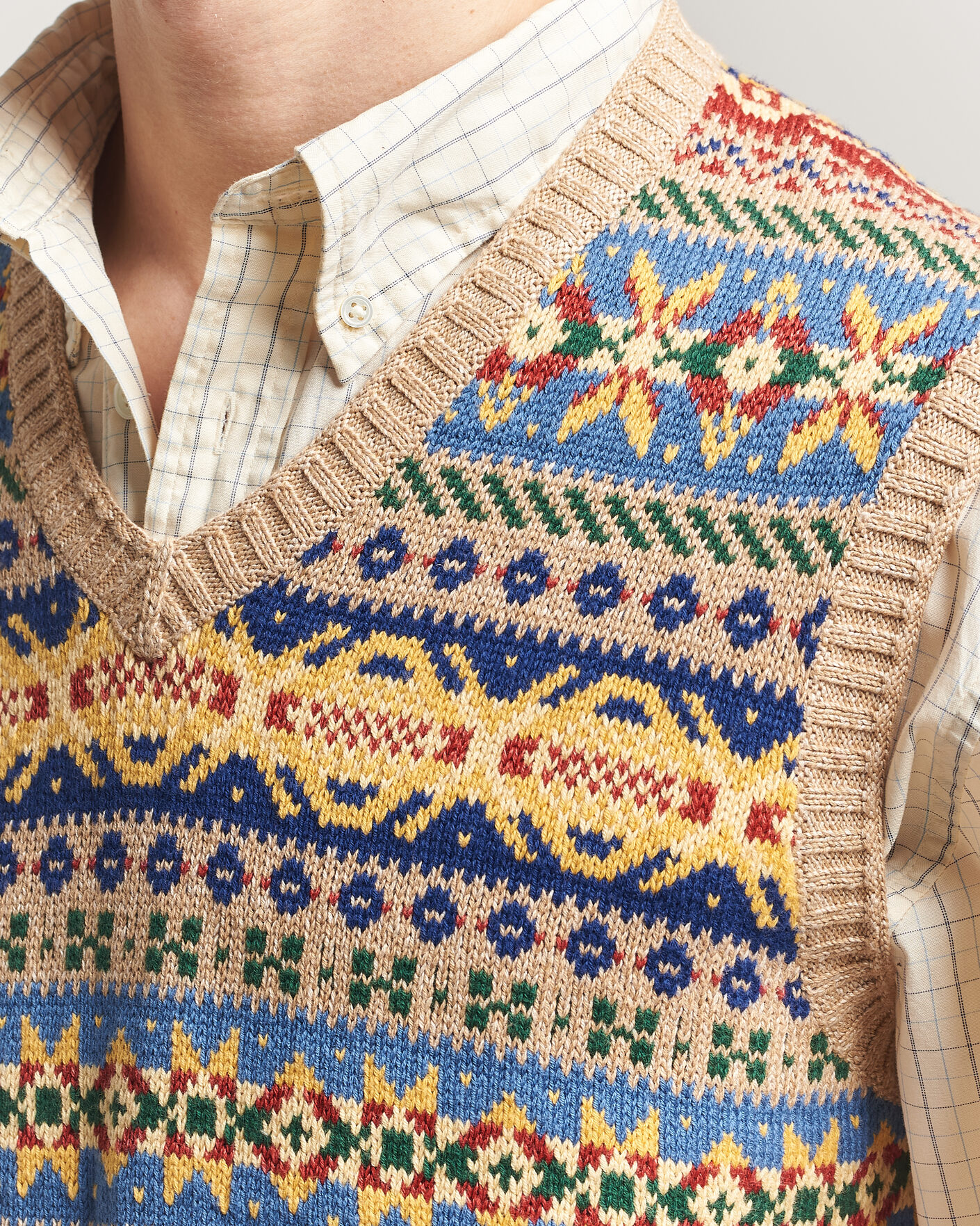 Herren | Pullover | Polo Ralph Lauren | Cotton Linen Blend Vest Tan Combo