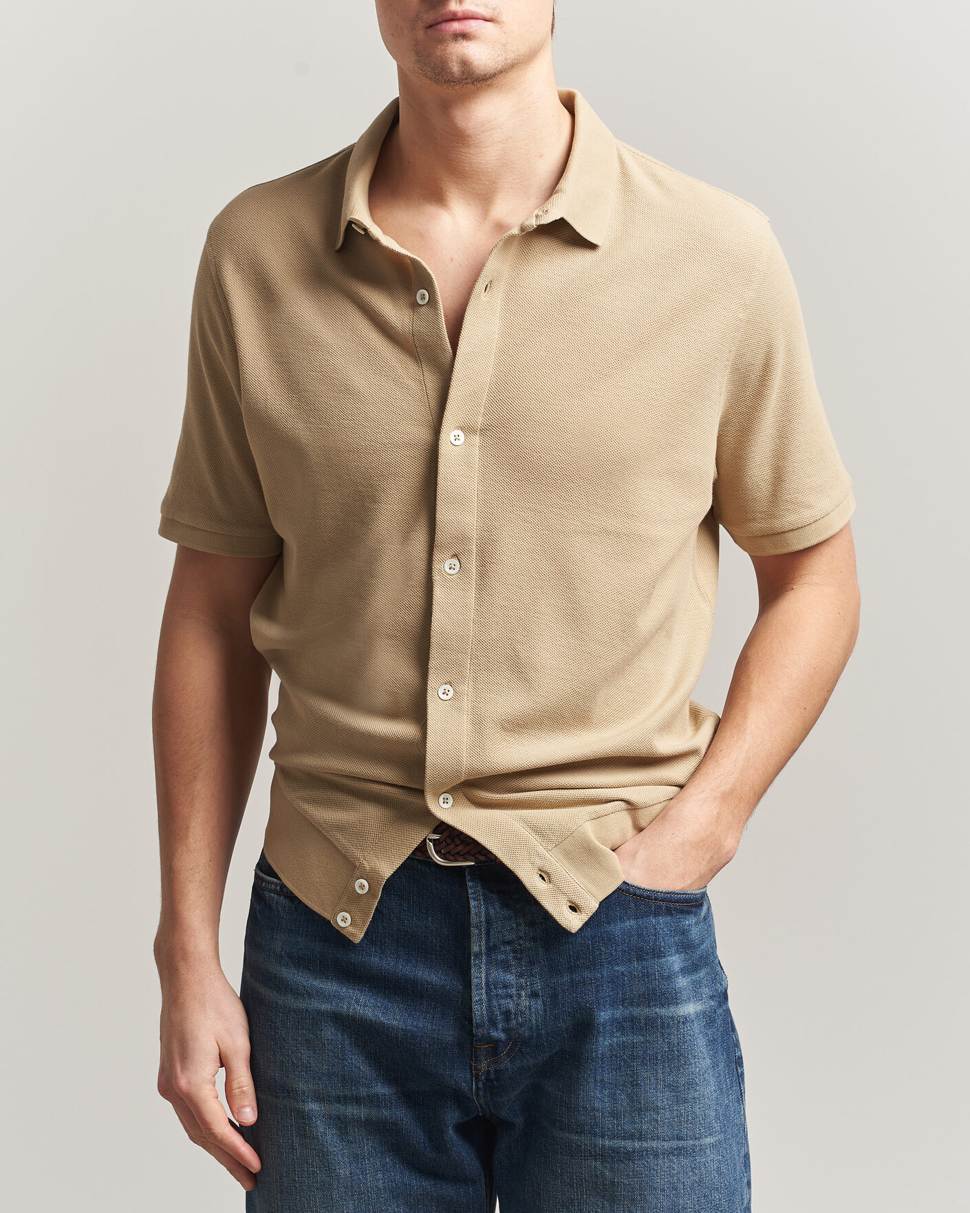 Herren | Poloshirts | Polo Ralph Lauren | Cotton Knitted Polo Coastal Beige