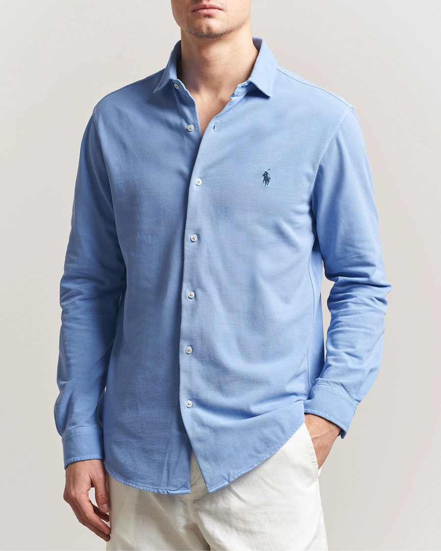 Herren | Hemden | Polo Ralph Lauren | Featherweight Knitted Shirt Canvas Blue