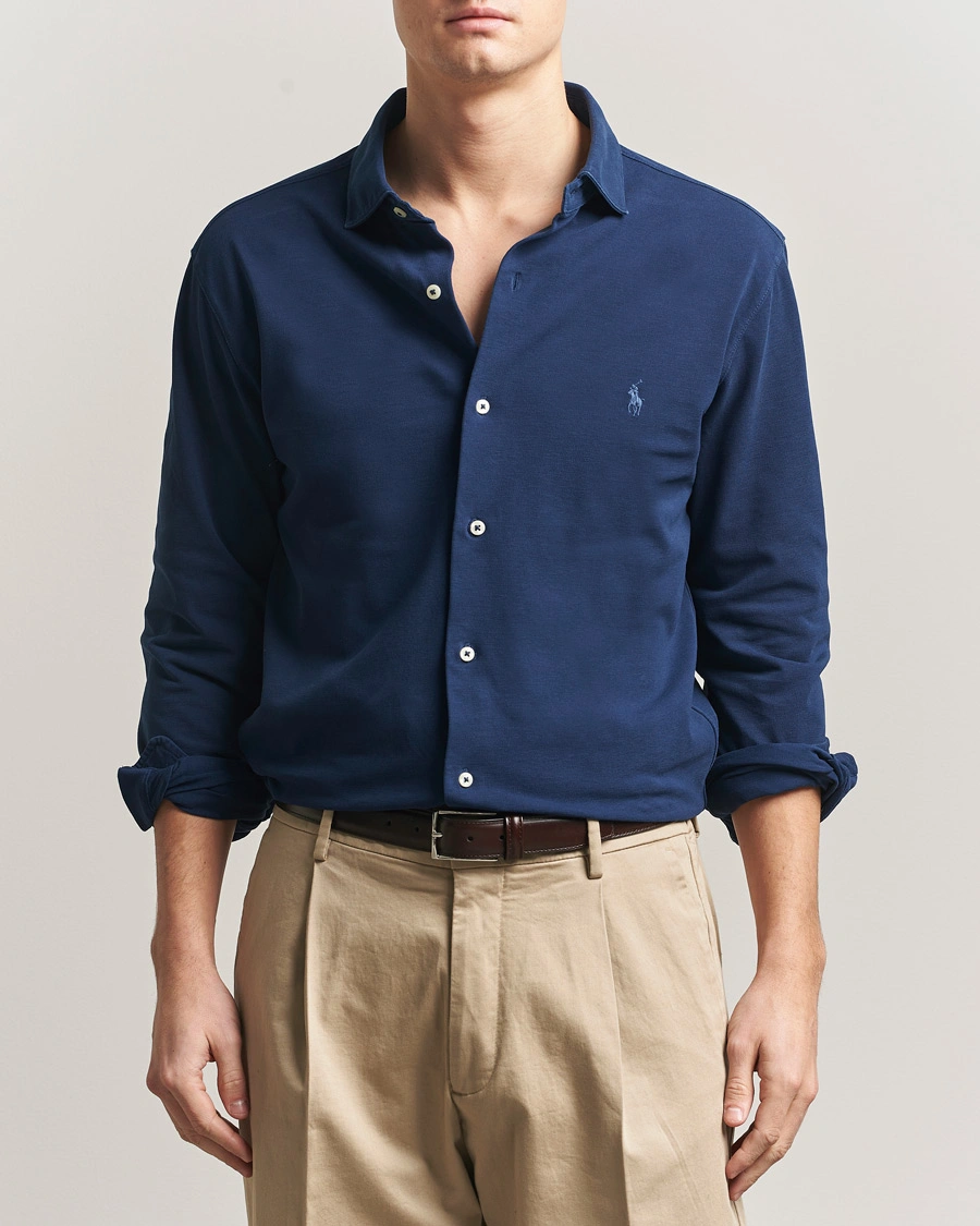Herren | Hemden | Polo Ralph Lauren | Featherweight Knitted Shirt Dark Cobalt