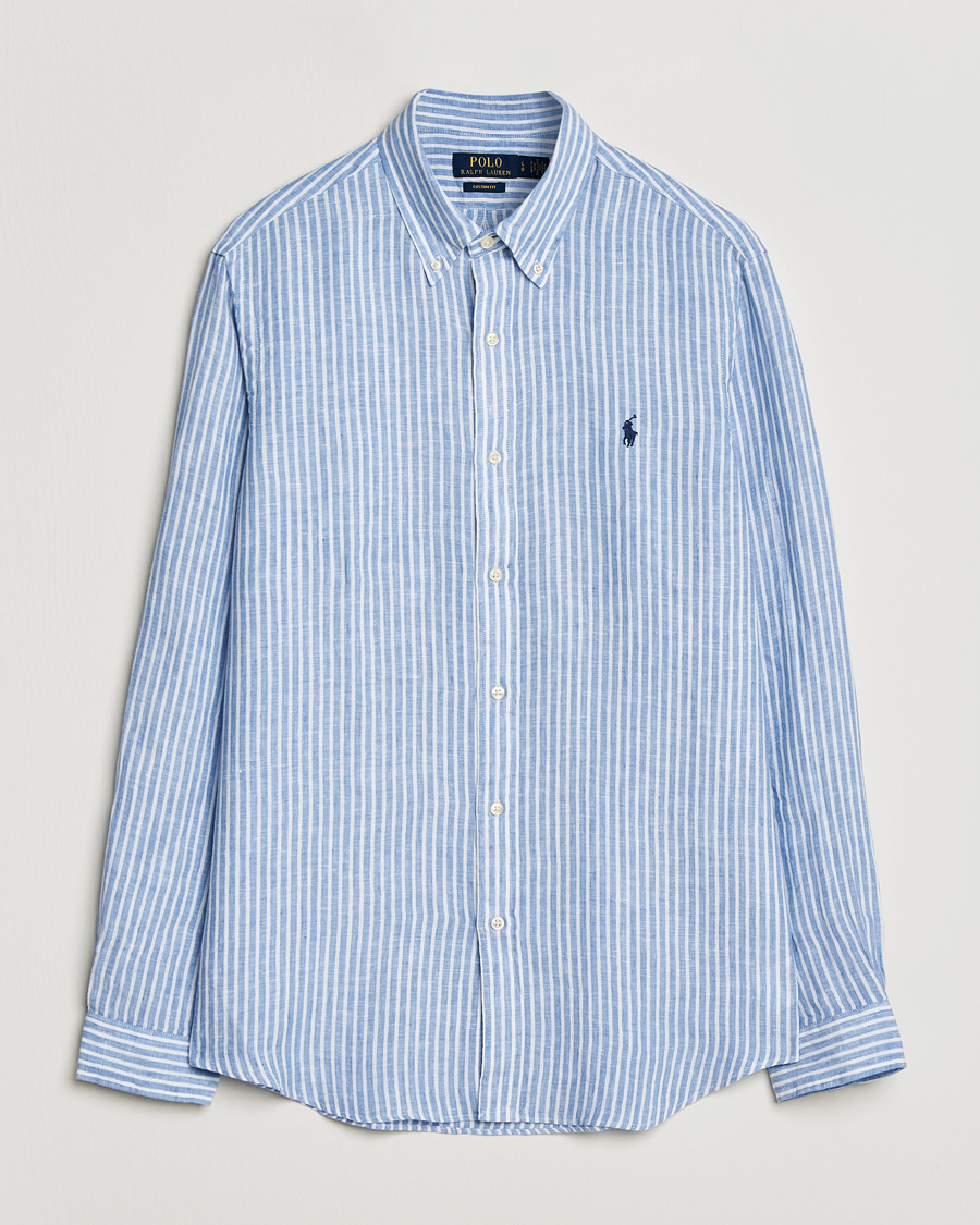 Herren | Hemden | Polo Ralph Lauren | Custom Fit Linen Shirt Blue/White