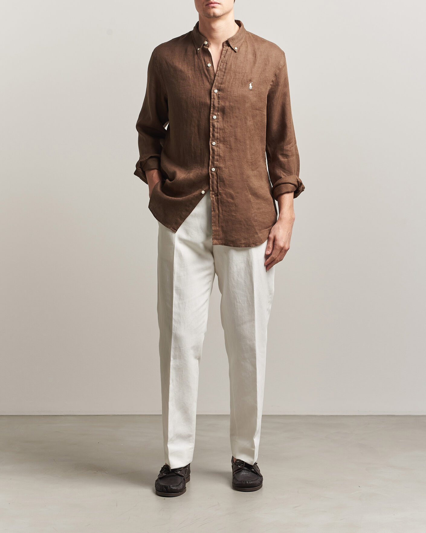 Herren | Hemden | Polo Ralph Lauren | Slim Fit Linen Shirt Chestnut