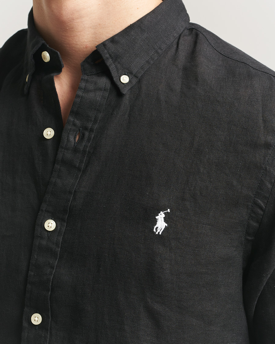 Herren | Hemden | Polo Ralph Lauren | Slim Fit Linen Shirt Polo Black