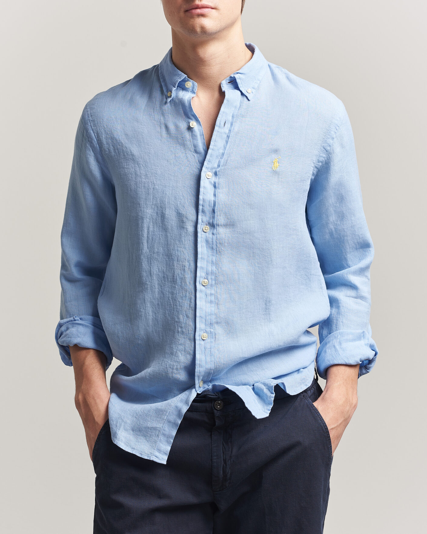 Herren | Hemden | Polo Ralph Lauren | Slim Fit Linen Shirt Austin Blue
