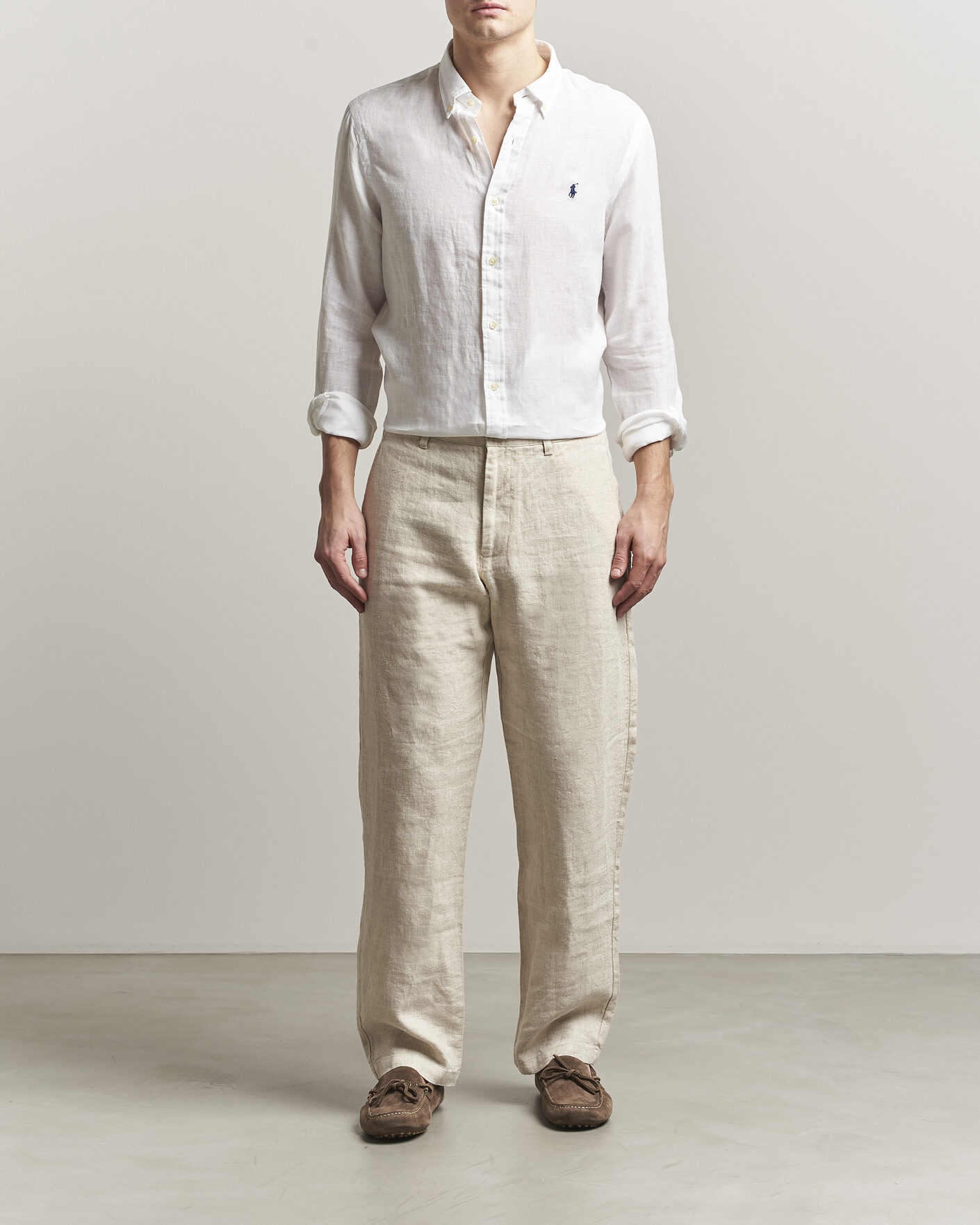 Herren | Hemden | Polo Ralph Lauren | Slim Fit Linen Shirt White