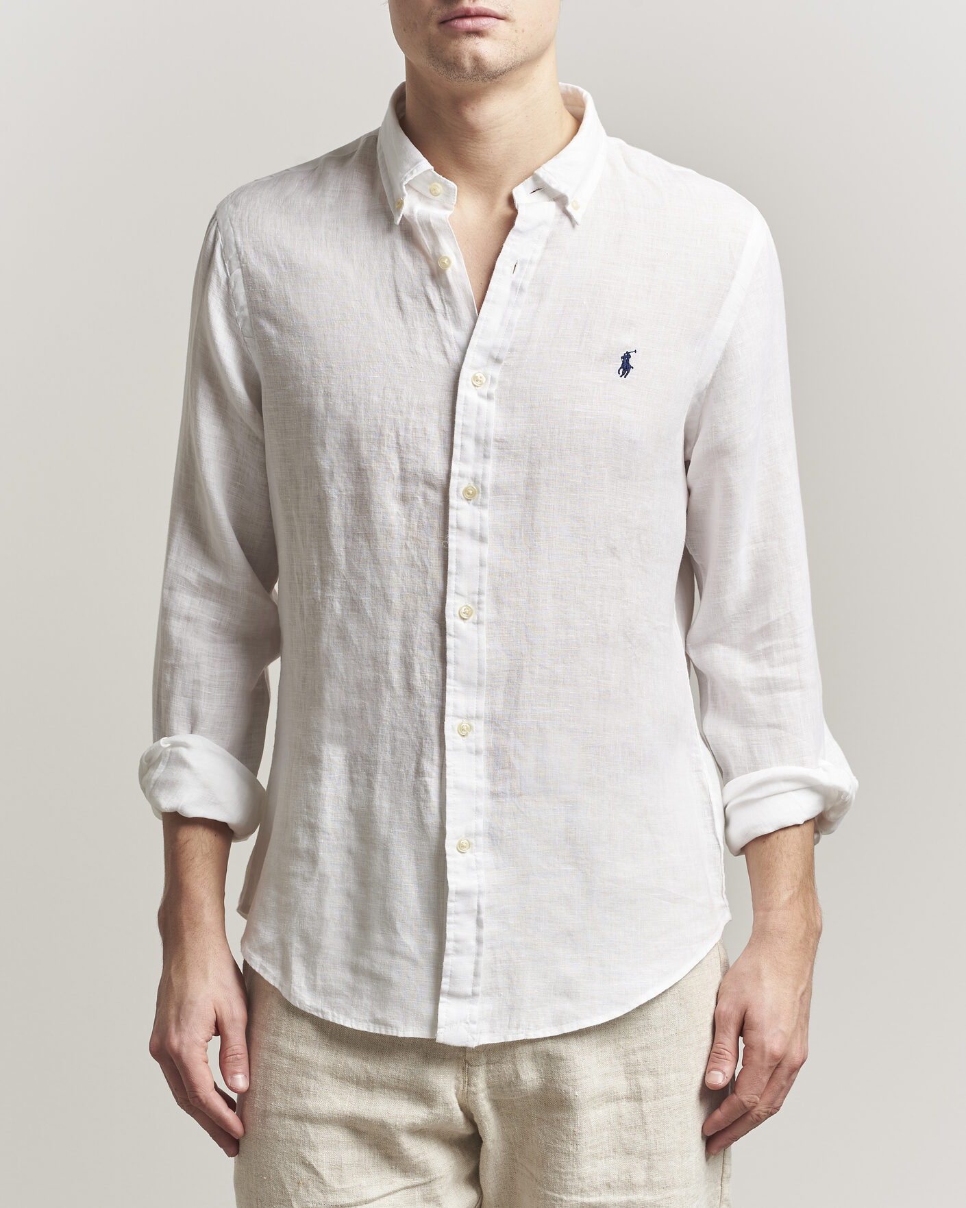 Herren | Hemden | Polo Ralph Lauren | Slim Fit Linen Shirt White