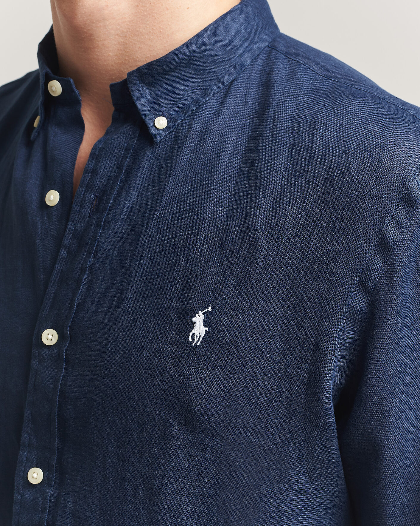 Herren | Hemden | Polo Ralph Lauren | Slim Fit Linen Shirt Newport Navy